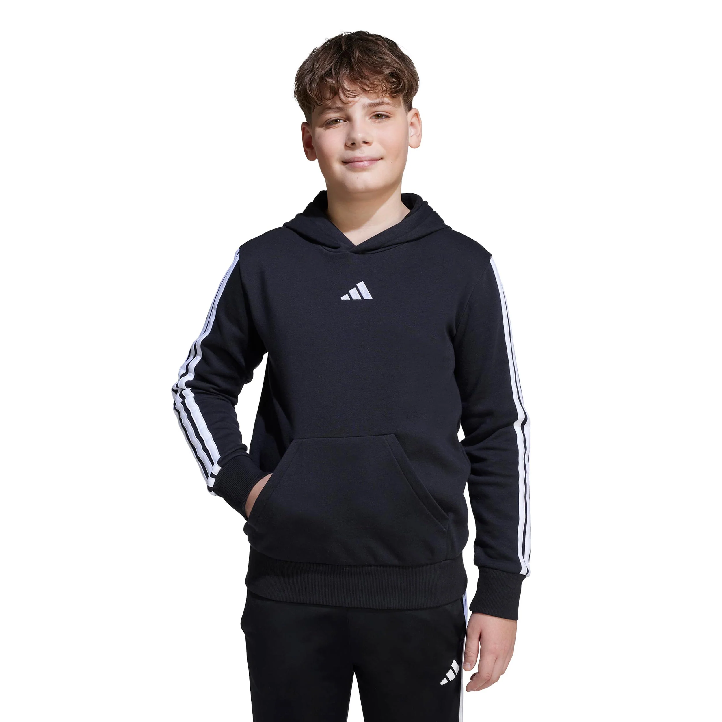 3Stripes Fleece Bluza Chłopcy - czarny, biały - Image 2