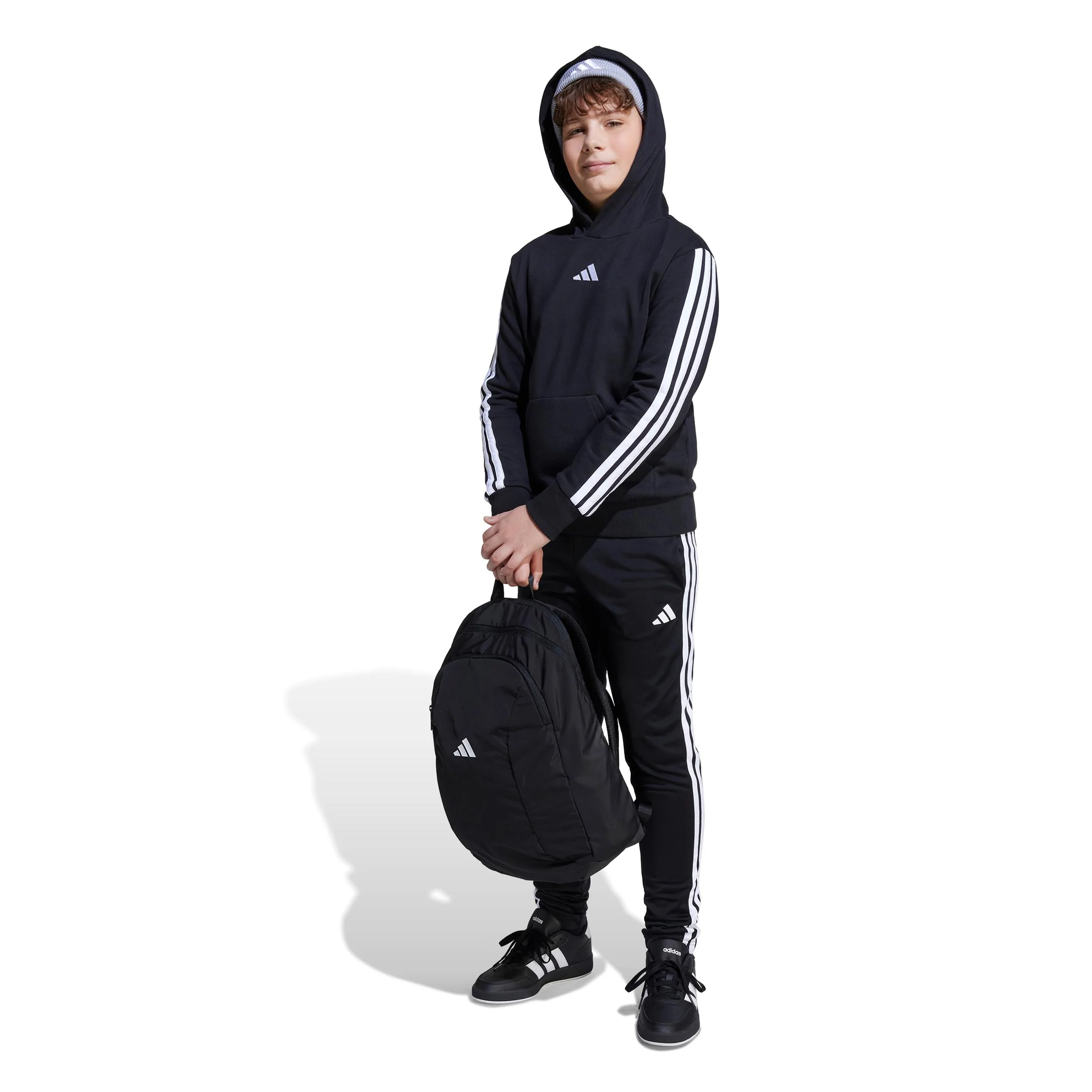 3Stripes Fleece Bluza Chłopcy - czarny, biały - Image 4