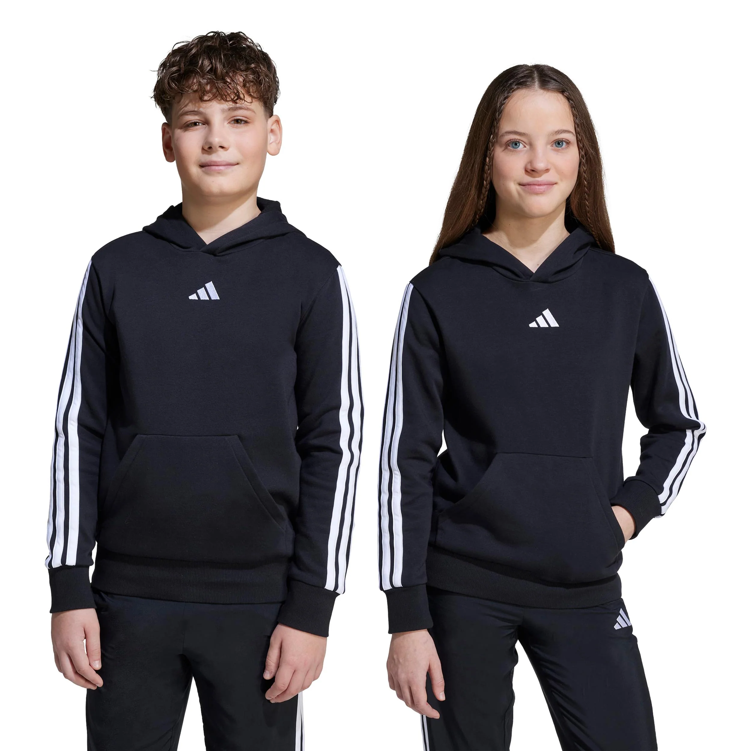 3Stripes Fleece Bluza Chłopcy - czarny, biały - Image 8