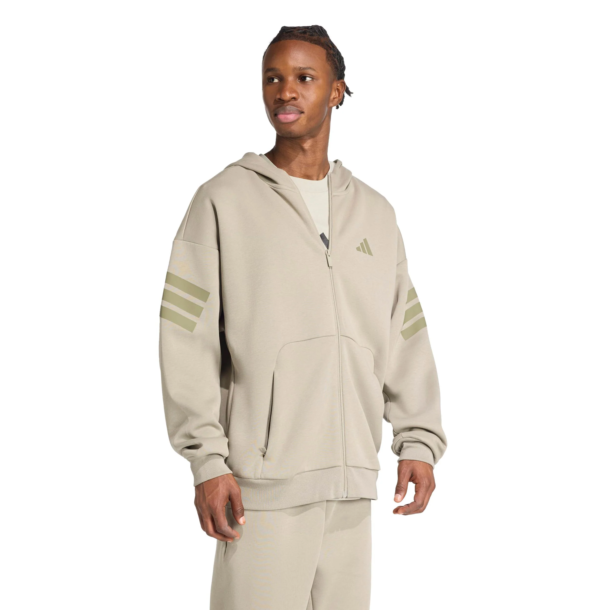 3Stripes Full-Zip Kurtka treningowa Mężczyźni-beż - Image 4