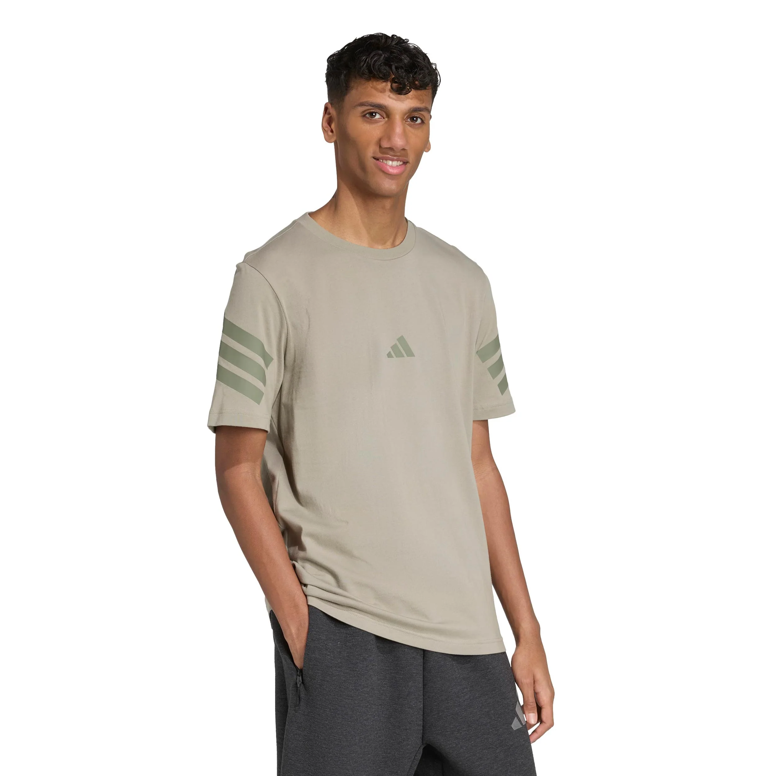 3Stripes Regular Koszulka Mężczyźni-beż - Image 4