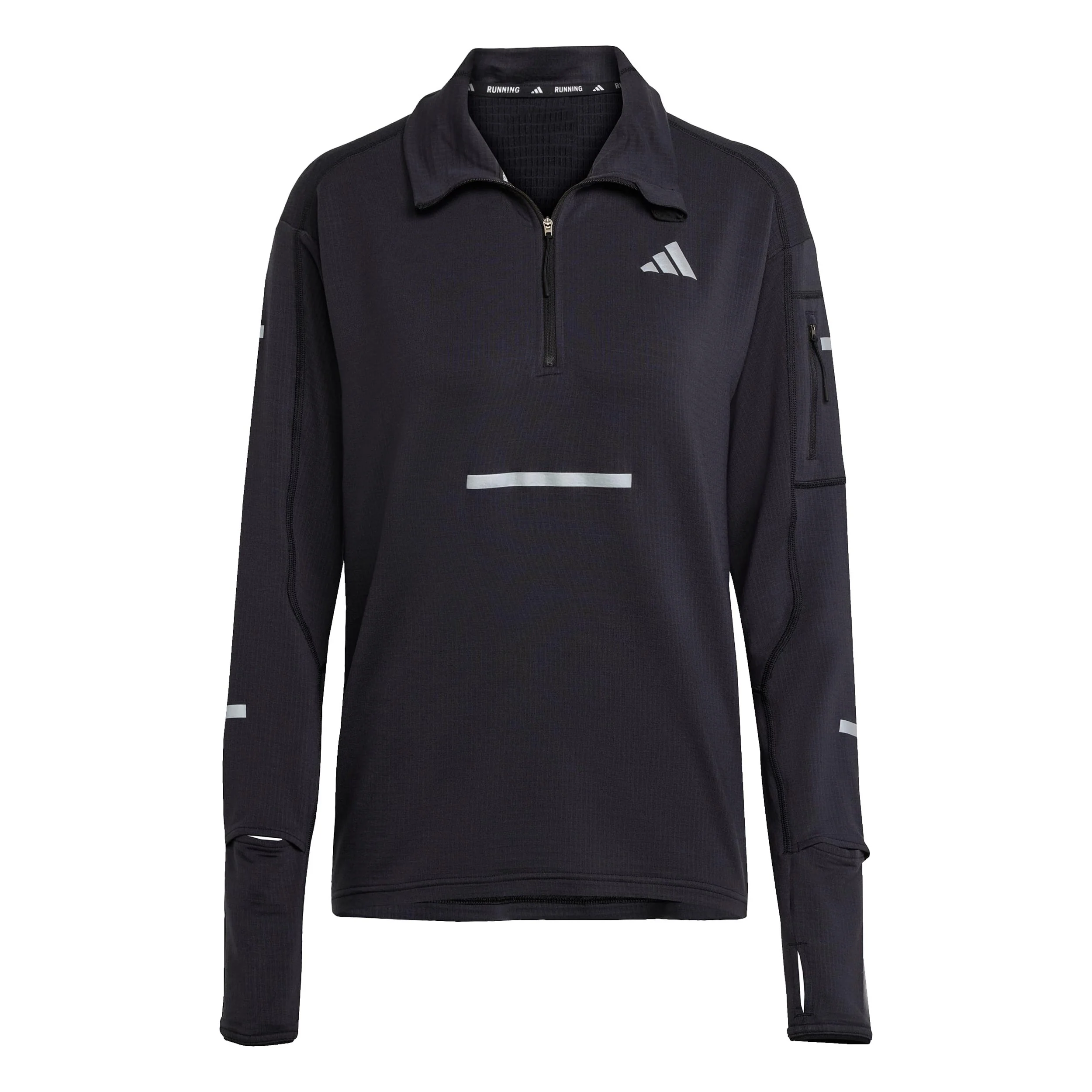 adi365 Warm Half-Zip Koszulka do biegania Kobiety-czarny