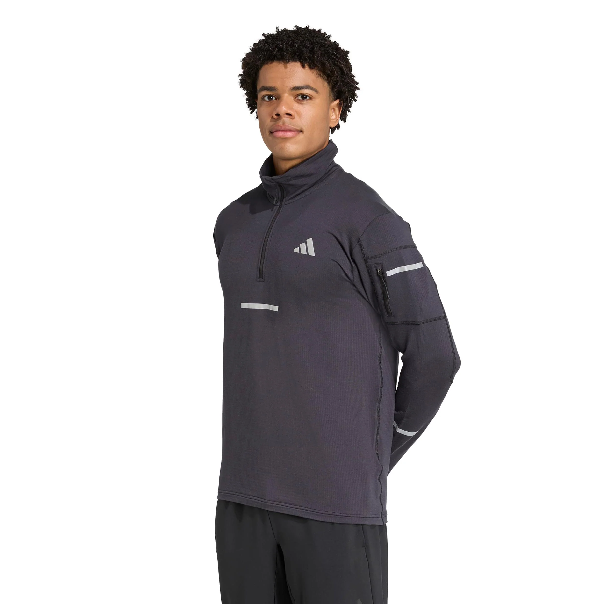 adi365 Warm Half-Zip Koszulka do biegania Mężczyźni-czarny - Image 2
