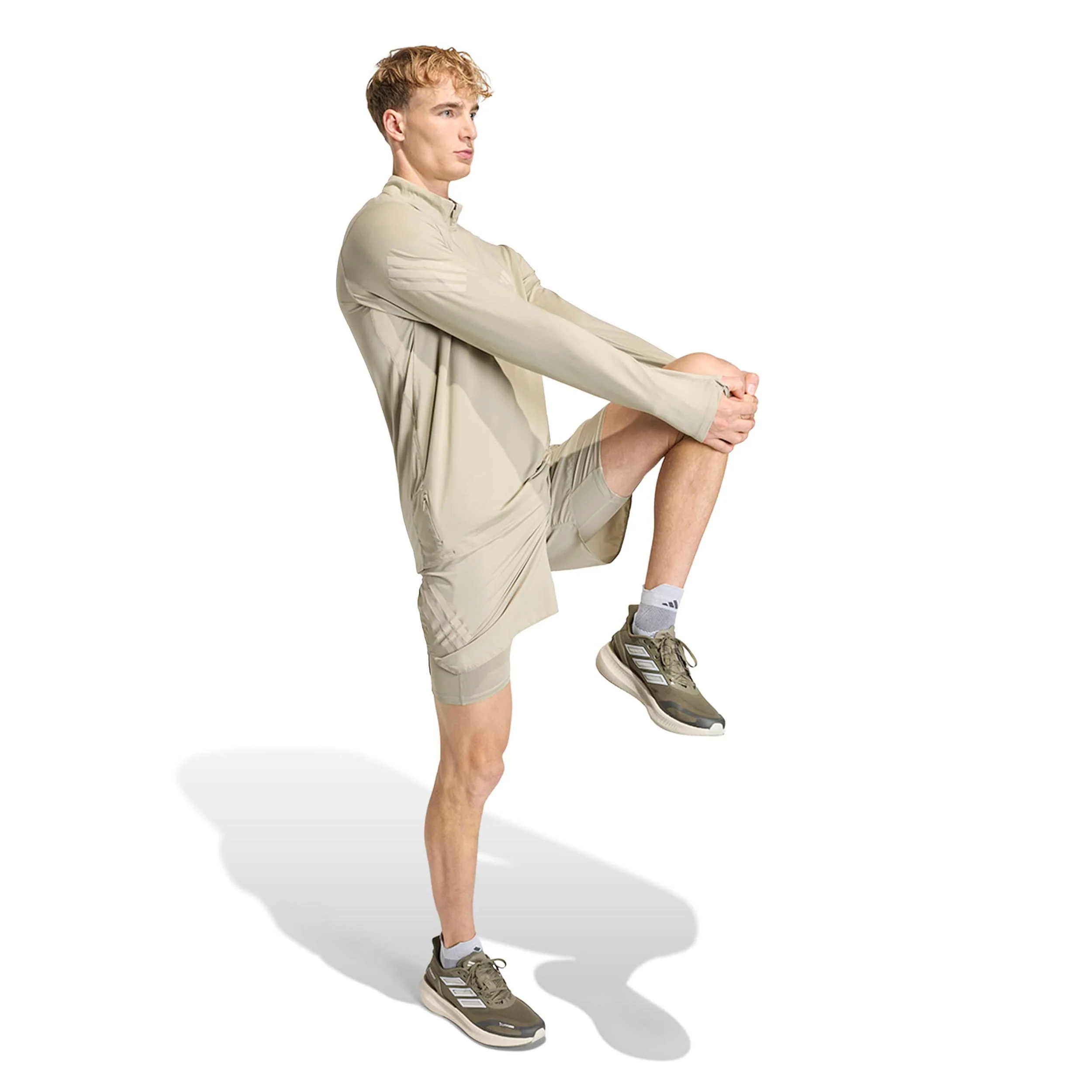 adi365 Zip Koszulka do biegania Mężczyźni-khaki - Image 4