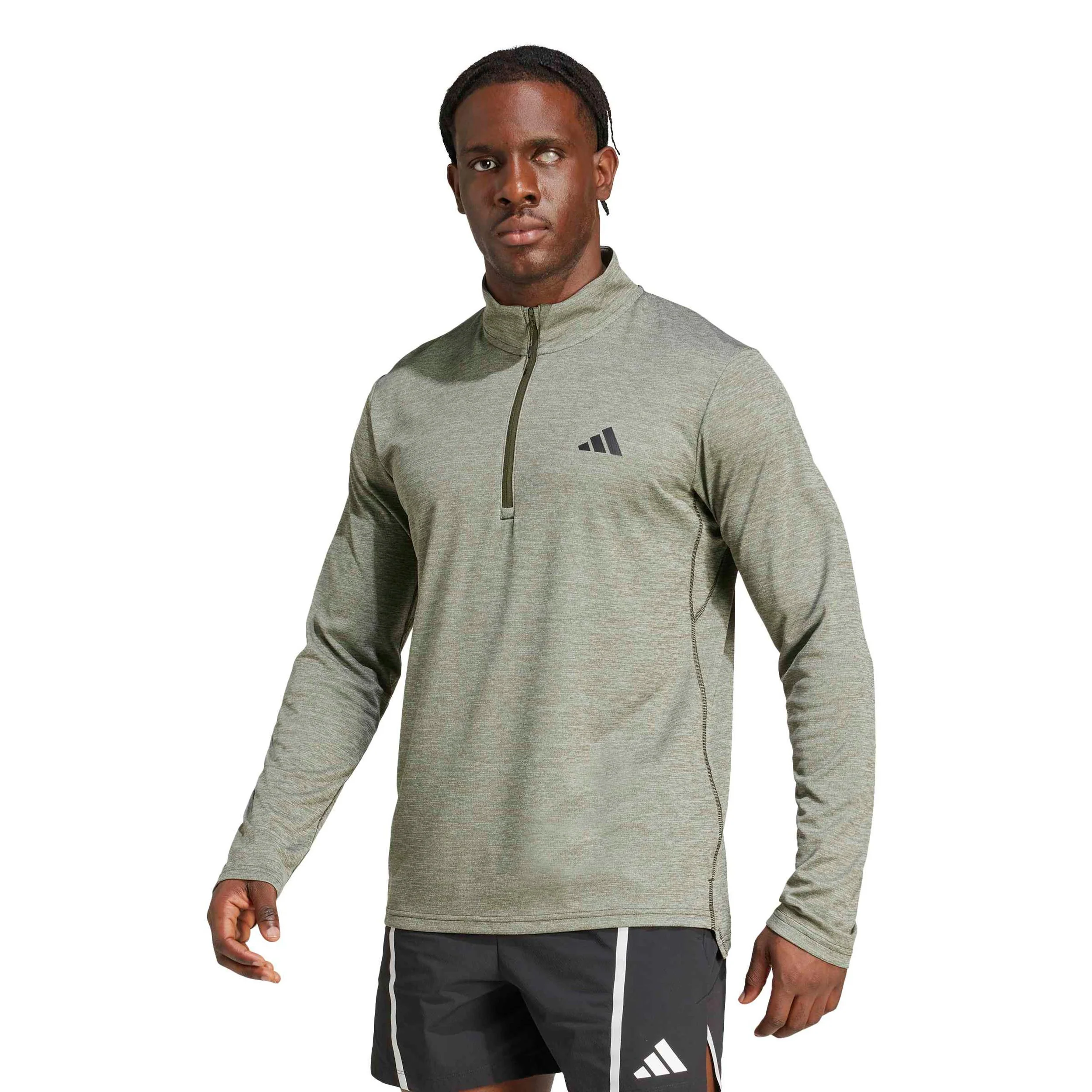Essentials 1/4 Zip Długi Rękaw - ciemnozielony - Image 2