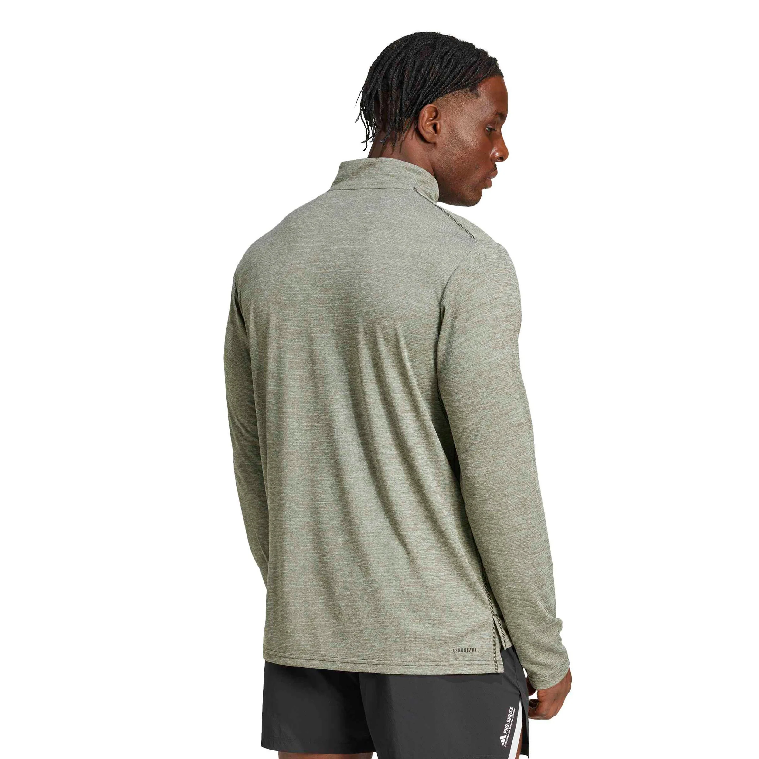Essentials 1/4 Zip Długi Rękaw - ciemnozielony - Image 3