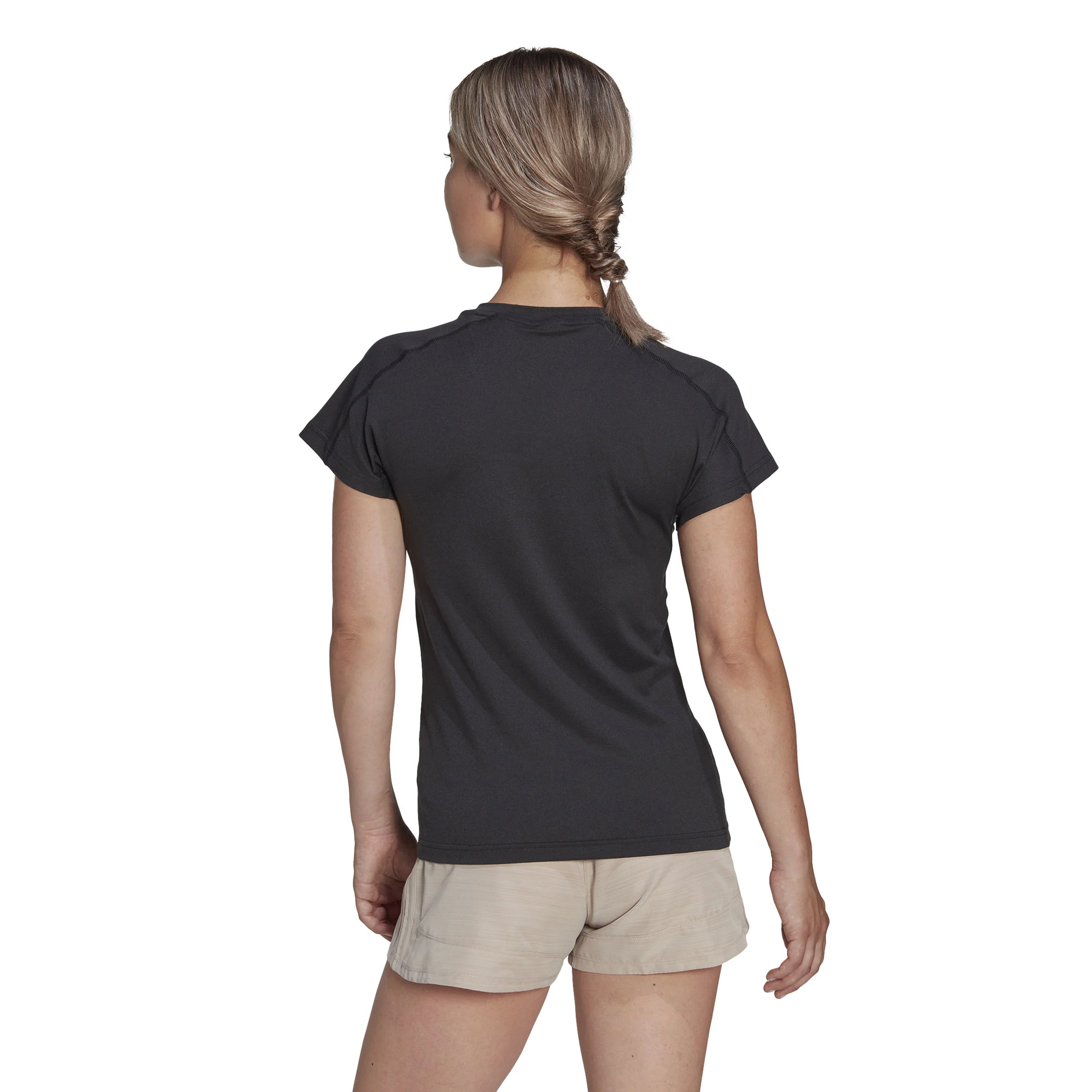 Essentials AEROREADY Train Minimal Branding V-Neck Koszulka Kobiety-Czarny - Image 3