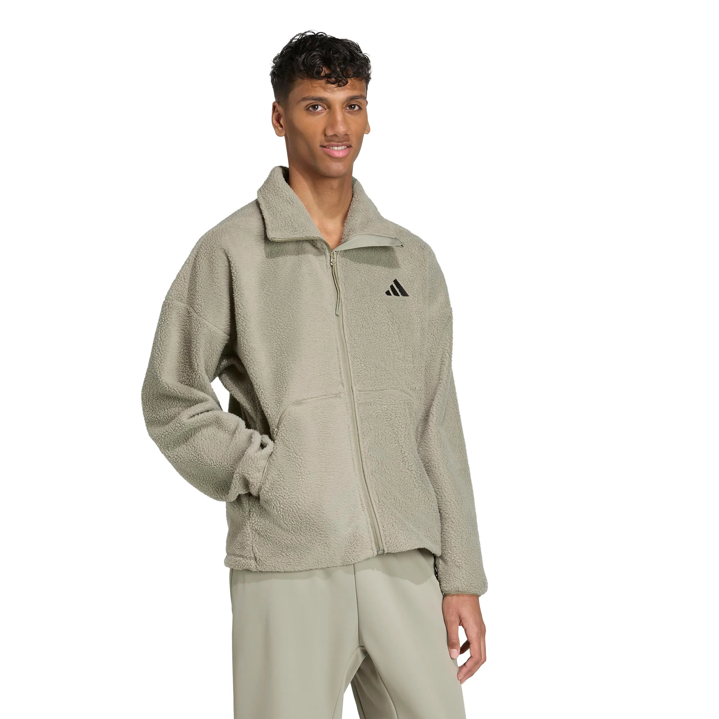 Fleece Full-Zip Kurtka treningowa Mężczyźni-beż - Image 4