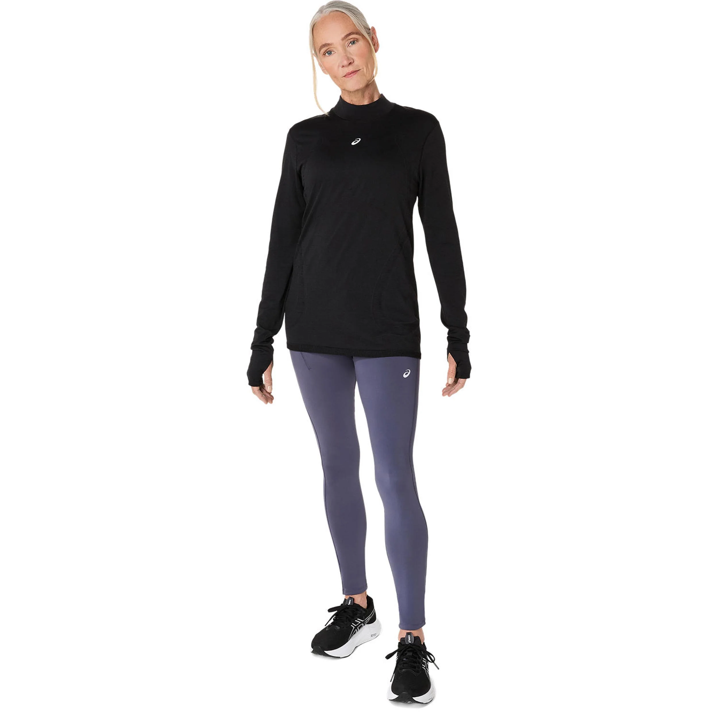 Road Winter High Waist  Getry do biegania Kobiety - niebiesko-szary - Image 7