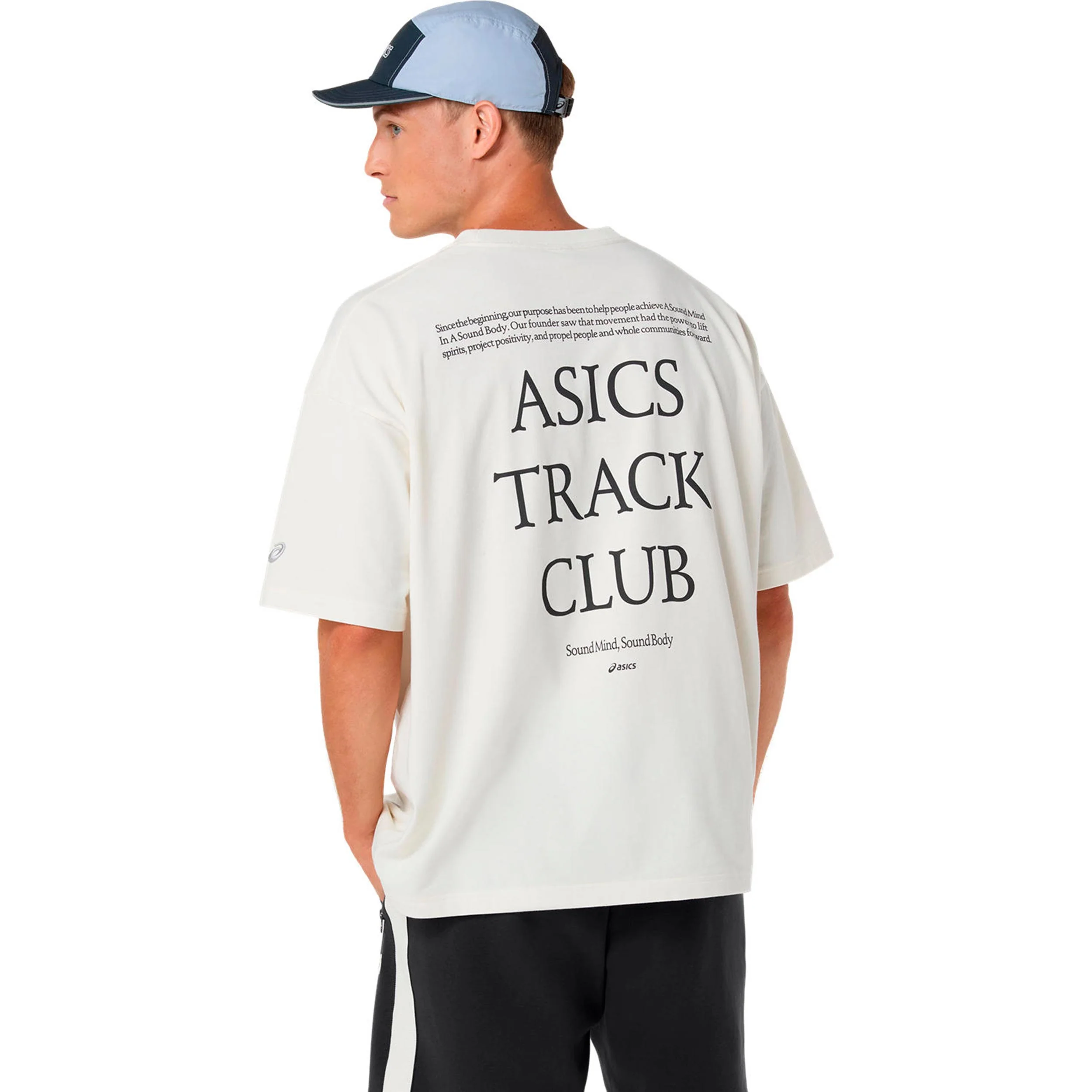 Track Club Heritage Relaxed Koszulka do biegania Unisex-beż - Image 2