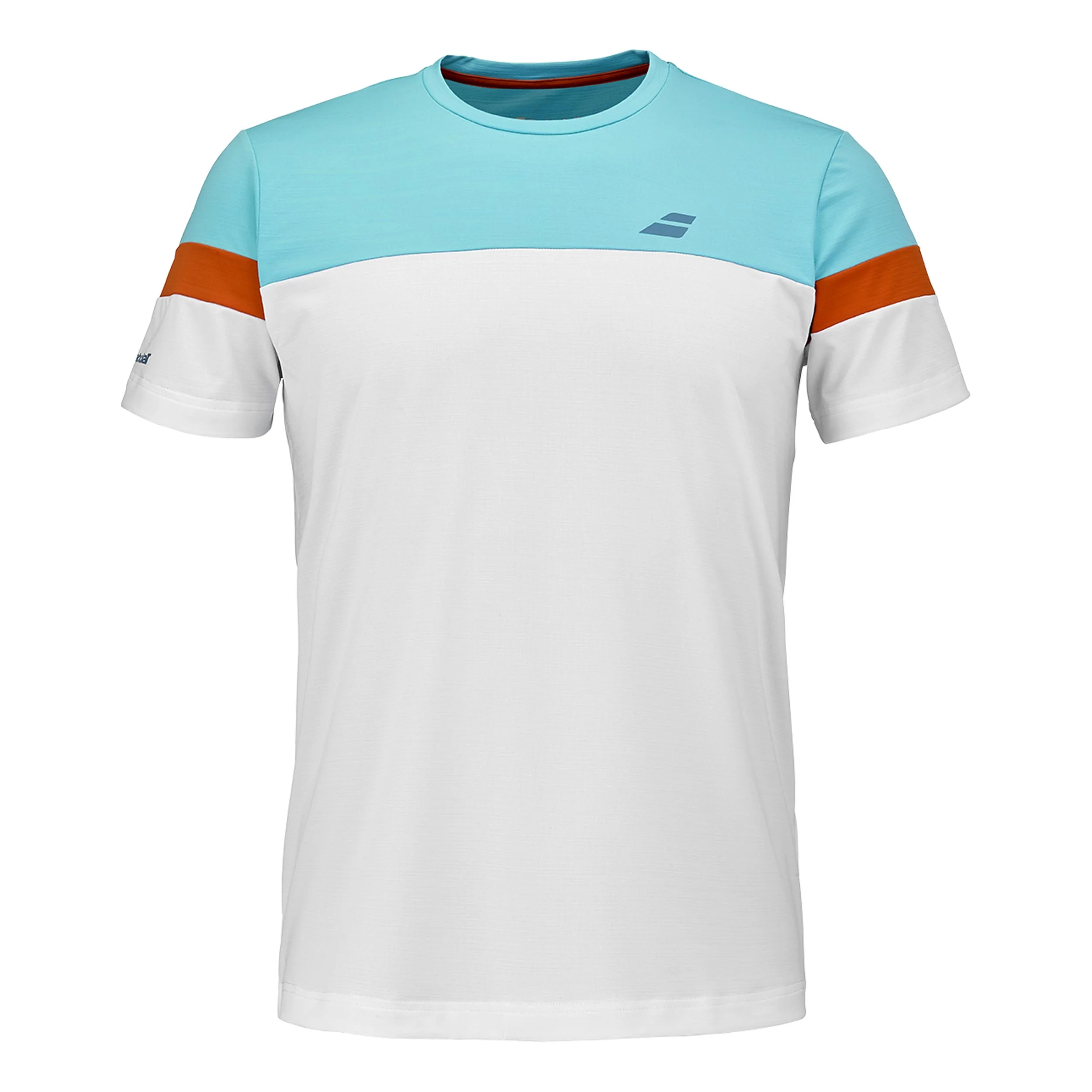 Crew Neck Koszulka Mężczyźni - biały, pomarańczowy