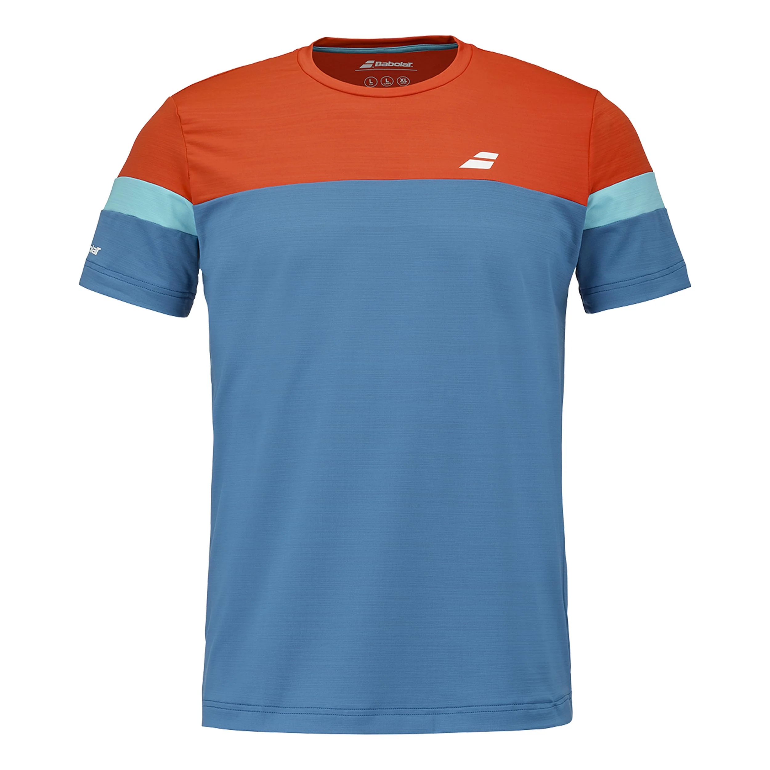 Crew Neck Koszulka Mężczyźni - ciemnoniebieski, pomarańczowy