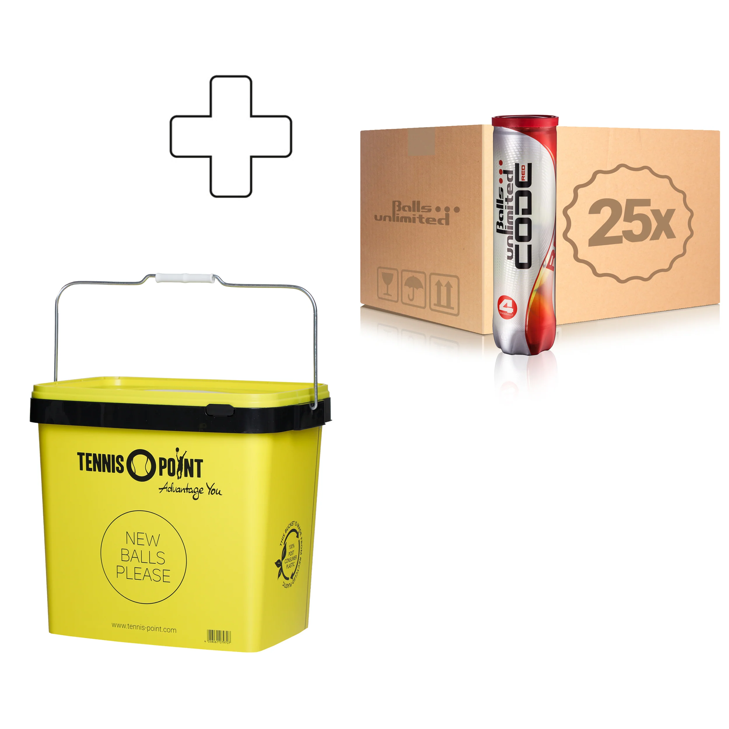 25x puszka 4 szt. Code Red PLUS WIADRO NA PIŁKI
