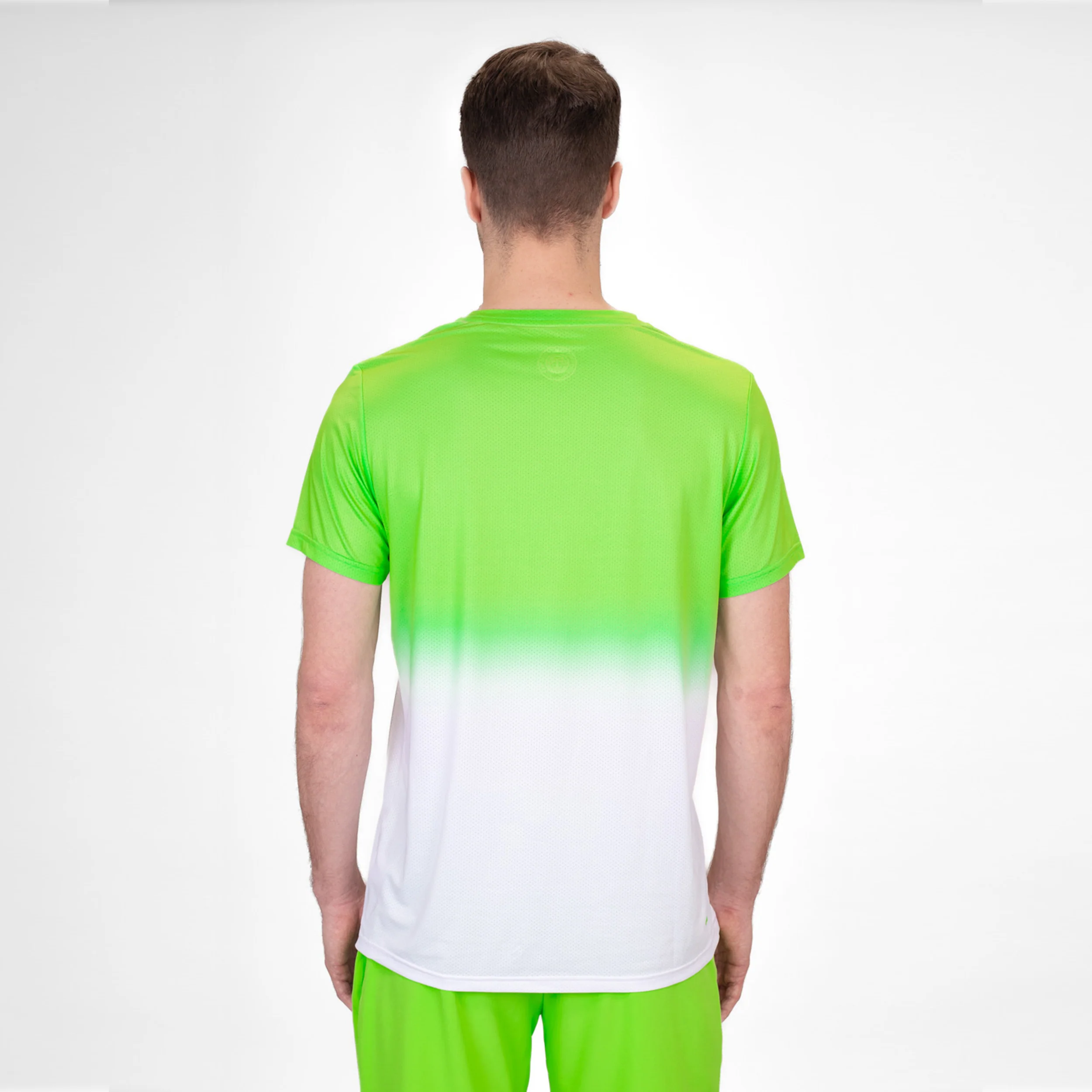 Crew Gradiant Koszulka Mężczyźni-Neonowy Zielony,Biały - Image 2