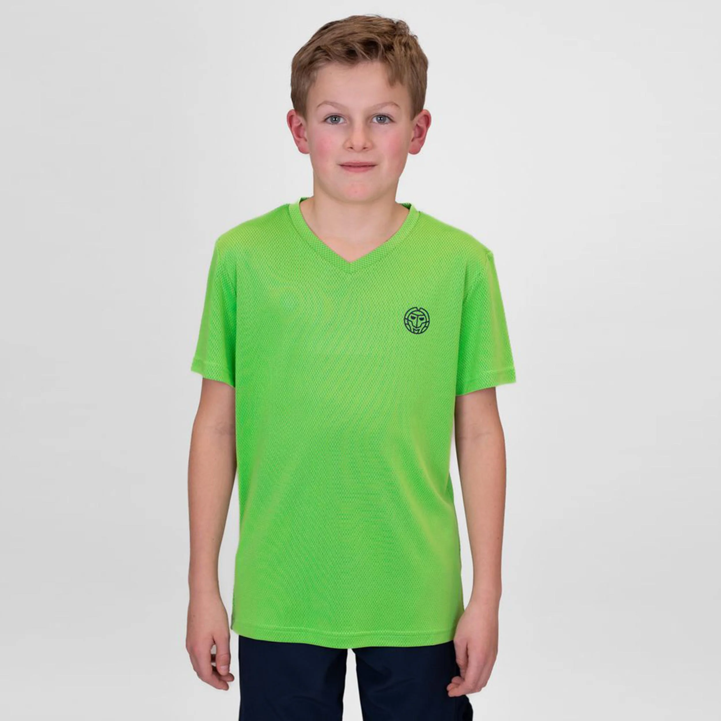 Crew Inside Out V-Neck Koszulka Chłopcy-Neonowy Zielony,Ciemnoniebieski