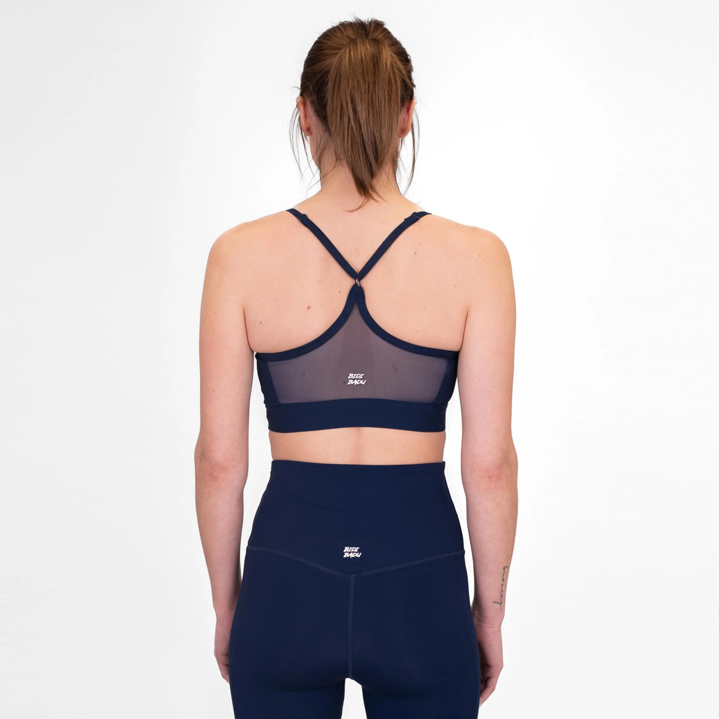 Crew Low Support Strappy Stanik Sportowy Kobiety-Ciemnoniebieski - Image 4
