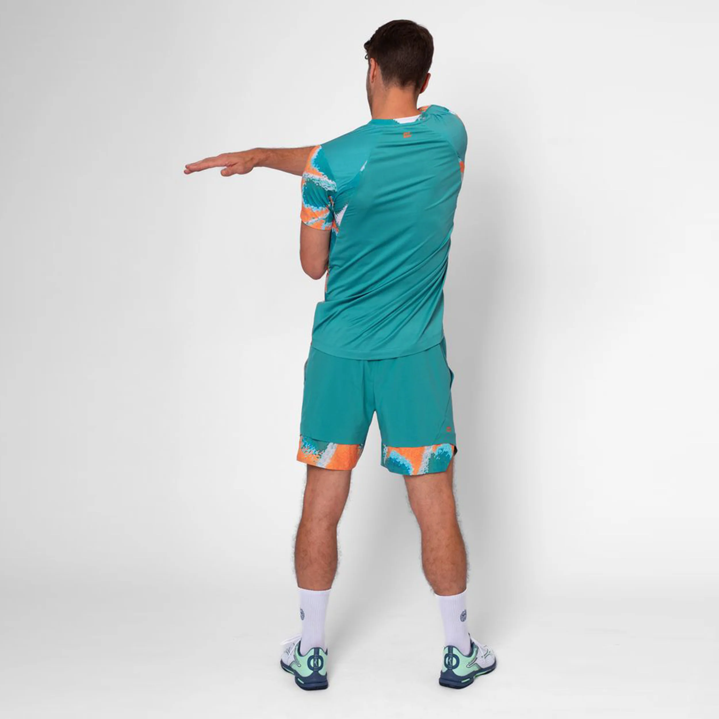 Melbourne 2025 V-Neck Koszulka Mężczyźni-Petrol,Pomarańczowy - Image 9