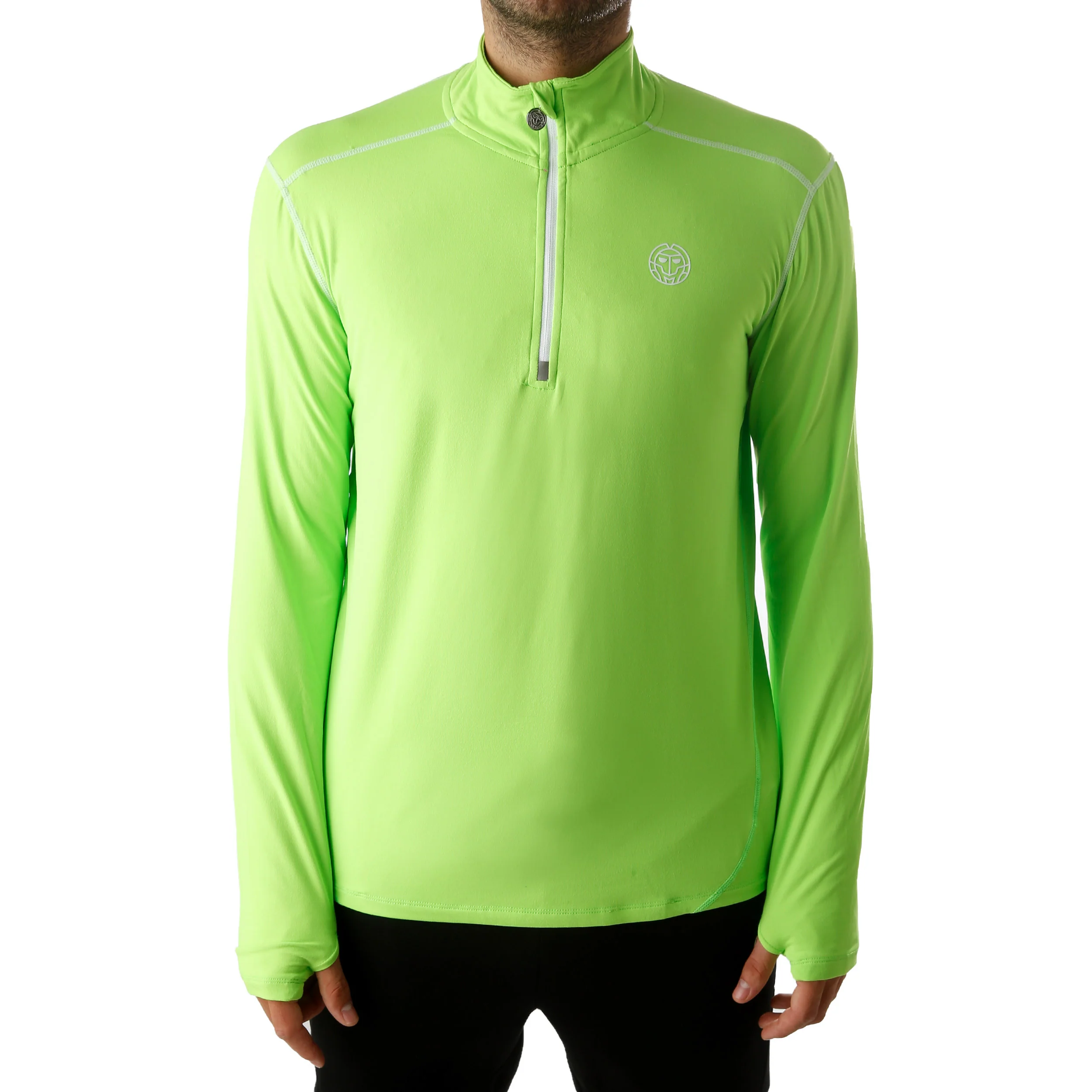 Zac Tech Half Zip Długi Rękaw Mężczyźni - neonowy zielony, biały - Image 3