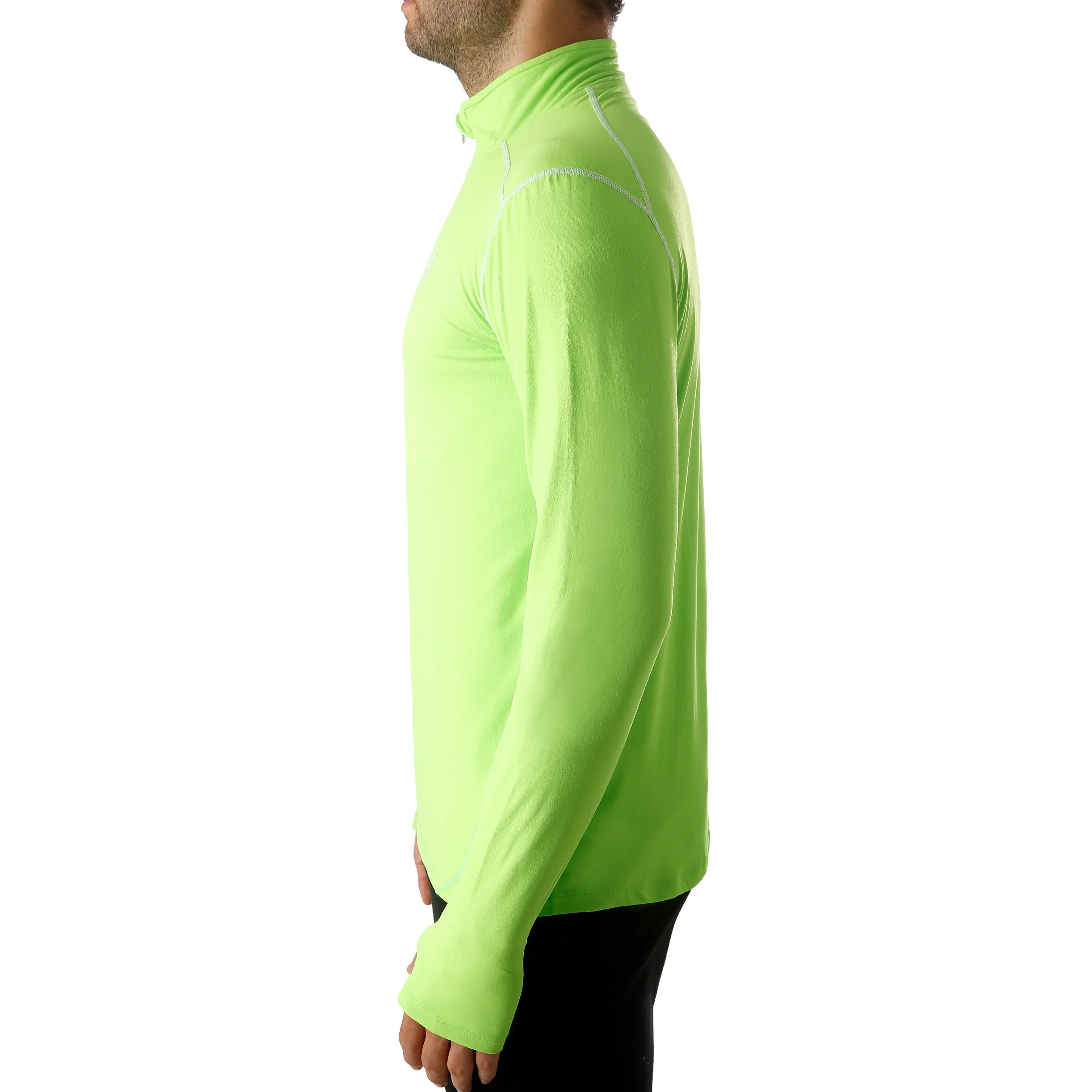 Zac Tech Half Zip Długi Rękaw Mężczyźni - neonowy zielony, biały - Image 4