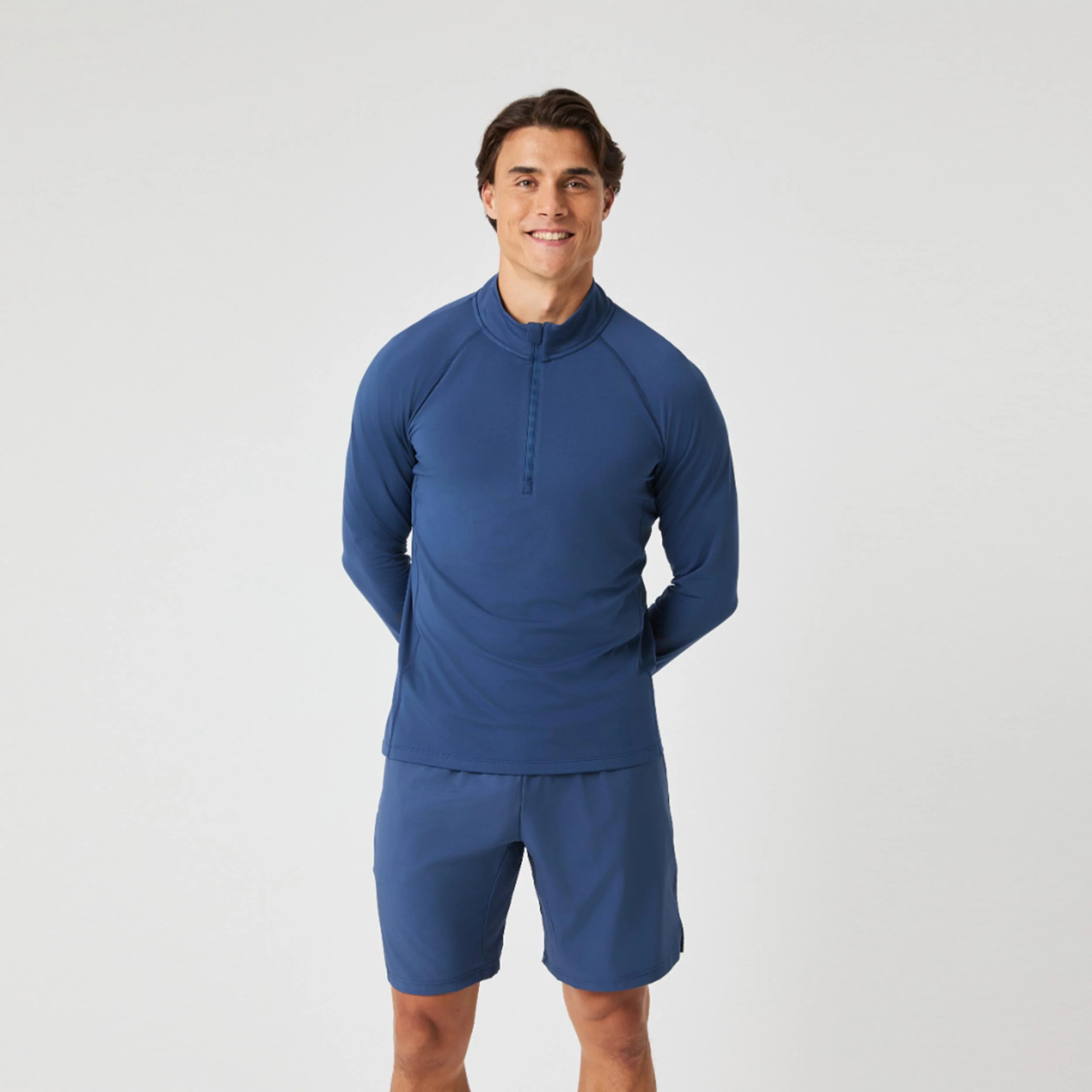 Midlayer Half Zip Długi Rękaw Mężczyźni - ciemnoniebieski