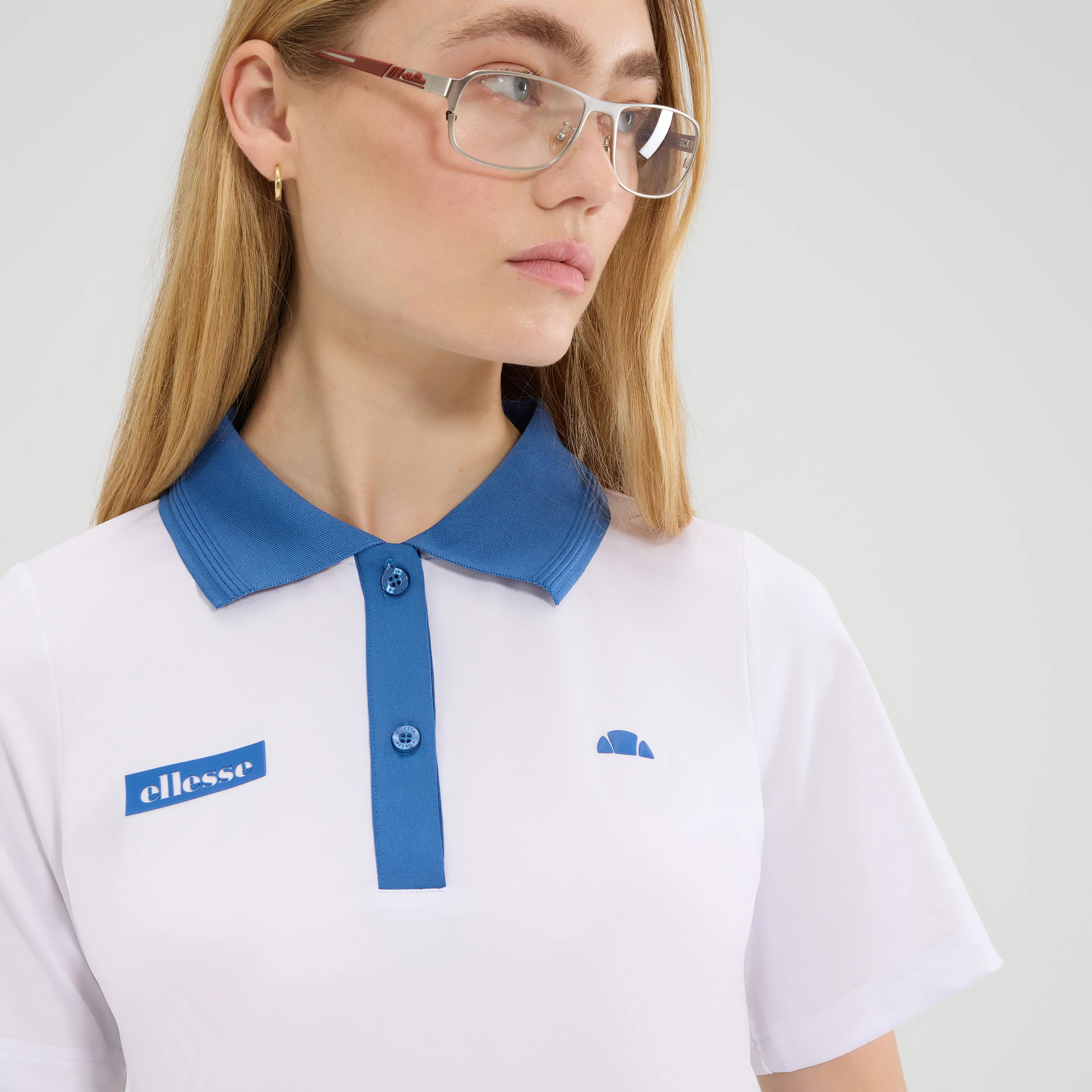 Di Lepre Polo Kobiety-Biały,Niebieski - Image 3
