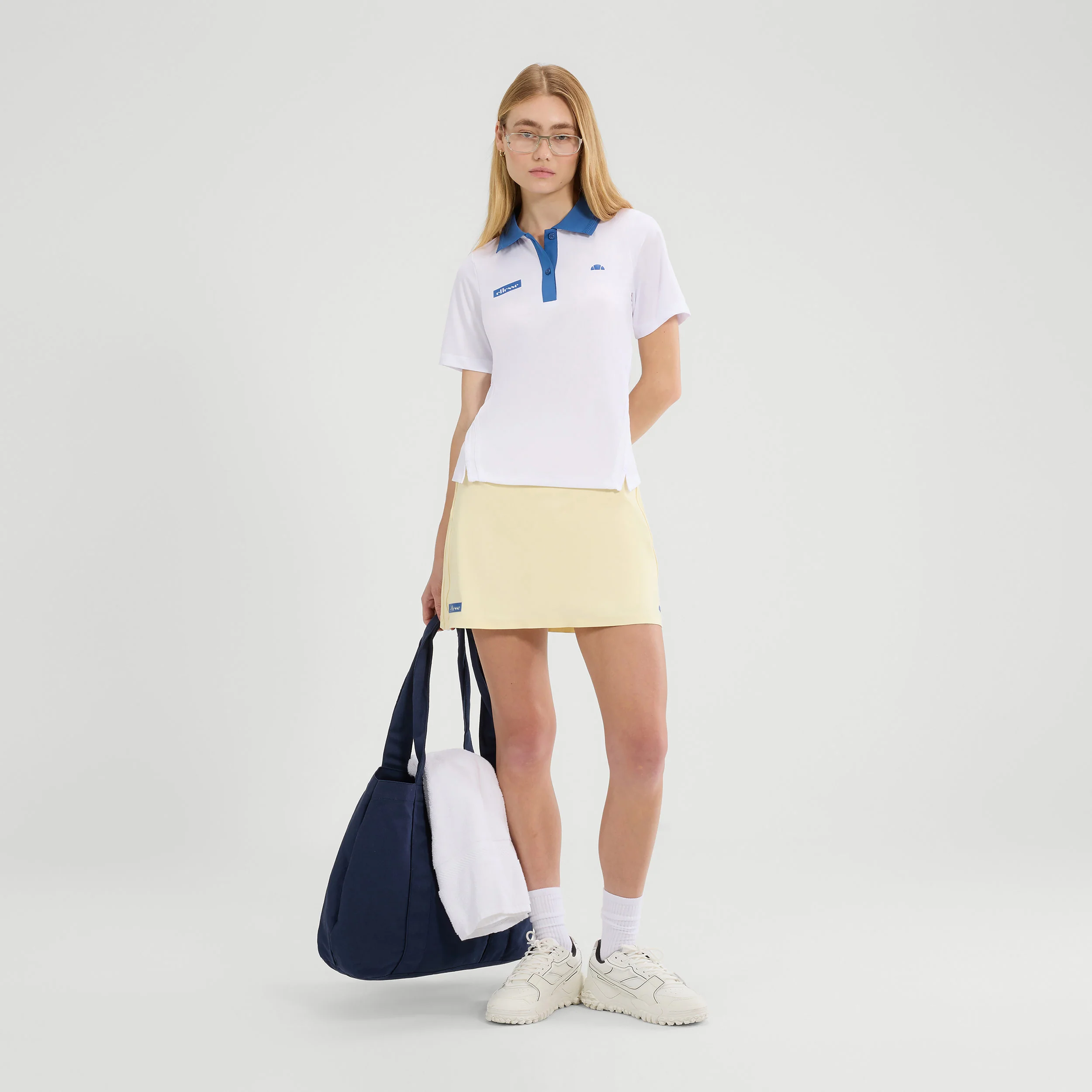 Di Lepre Polo Kobiety-Biały,Niebieski - Image 4
