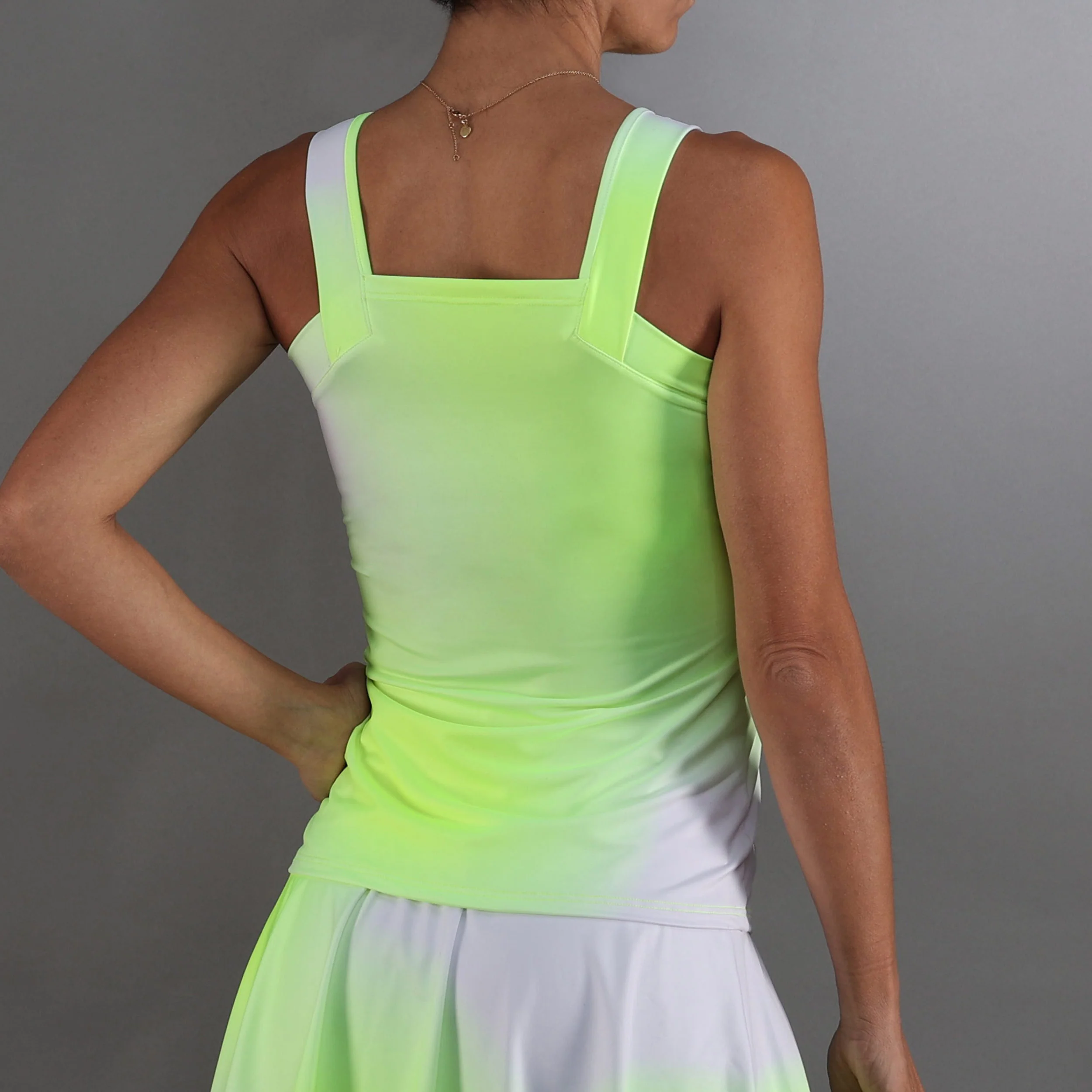 Breeze Tank Top Kobiety-Neonowy Żółty,Biały - Image 2