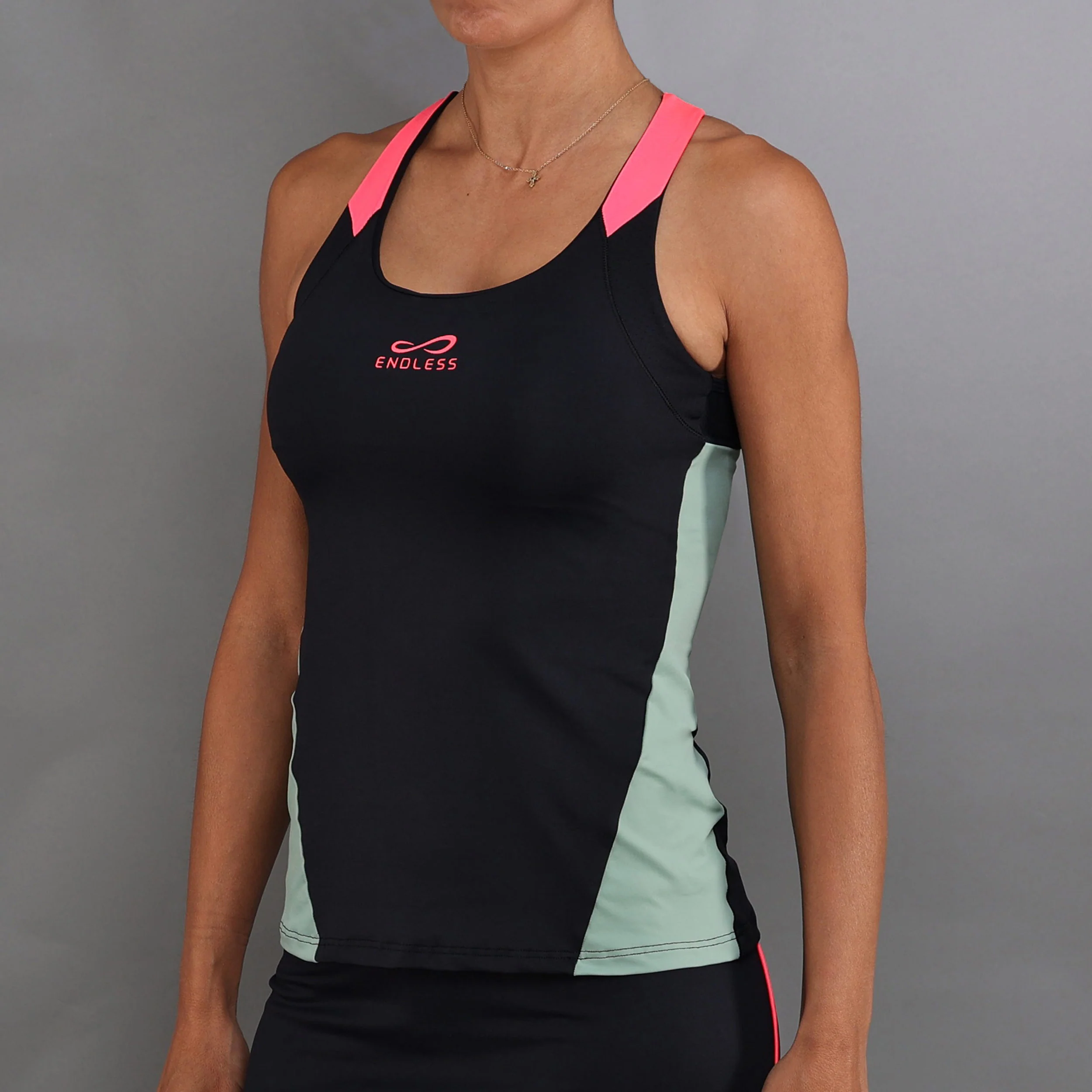 Grace Tank Top Kobiety-Czarny,Zieleń
