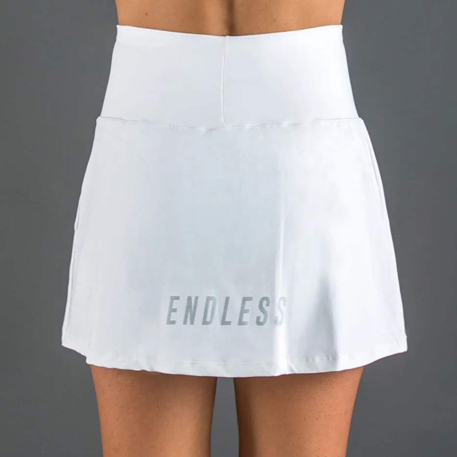 Minimal High Waist Spódnica Kobiety-Biały,Srebrny - Image 4