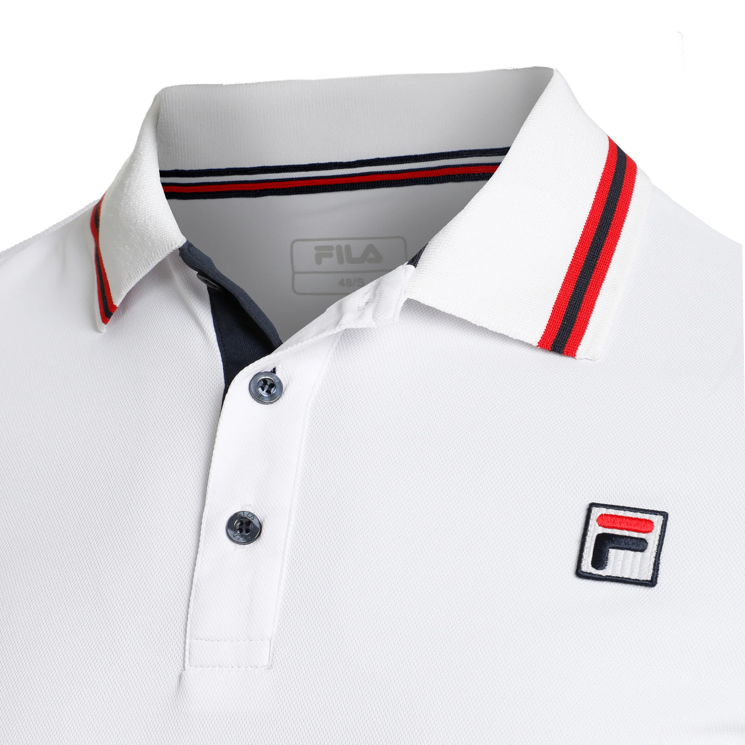 Core Button Piro Polo Mężczyźni-Biały,Czerwony - Image 3