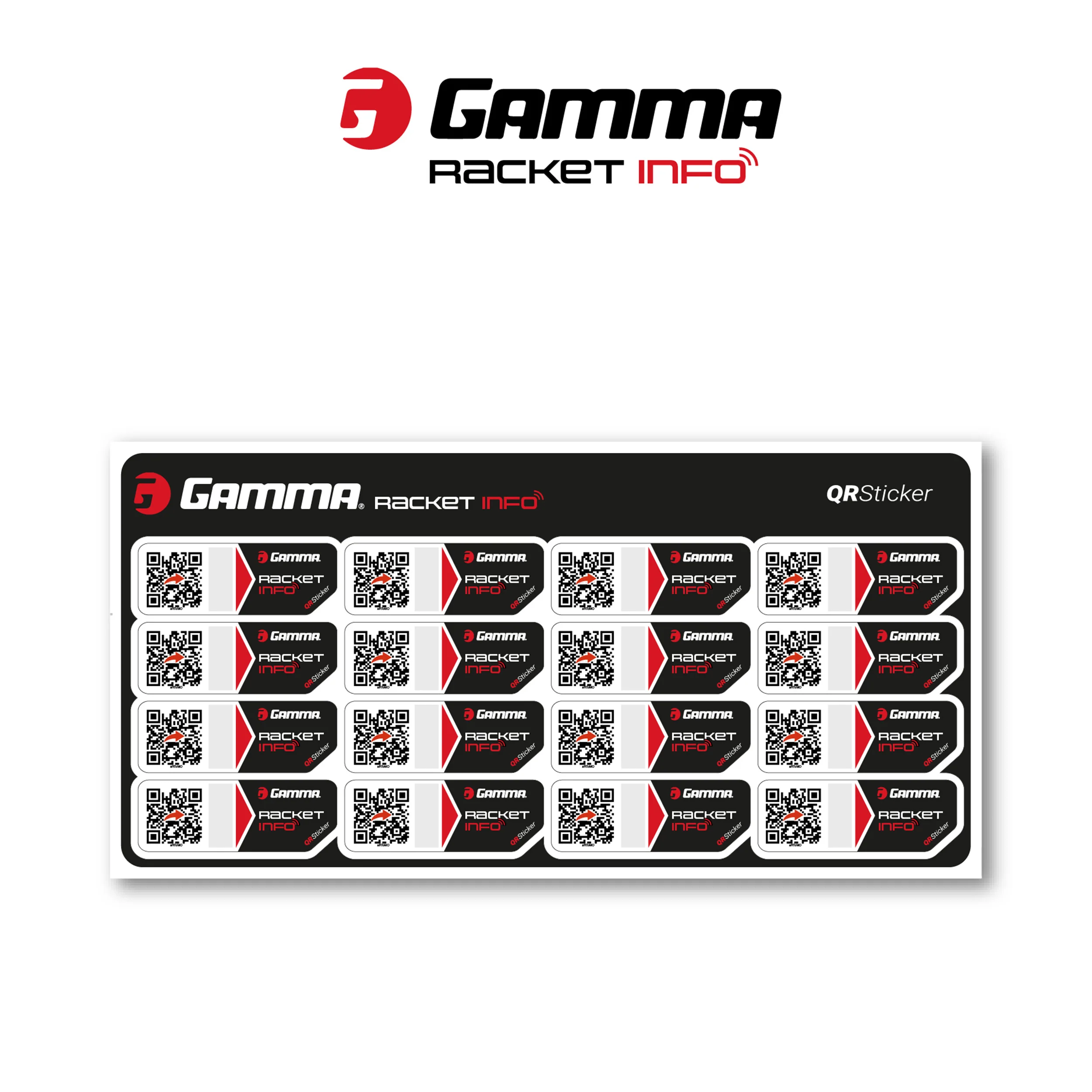Gamma Racket Info Naklejka Naciąg Opakowanie 16 Szt.-Czarny