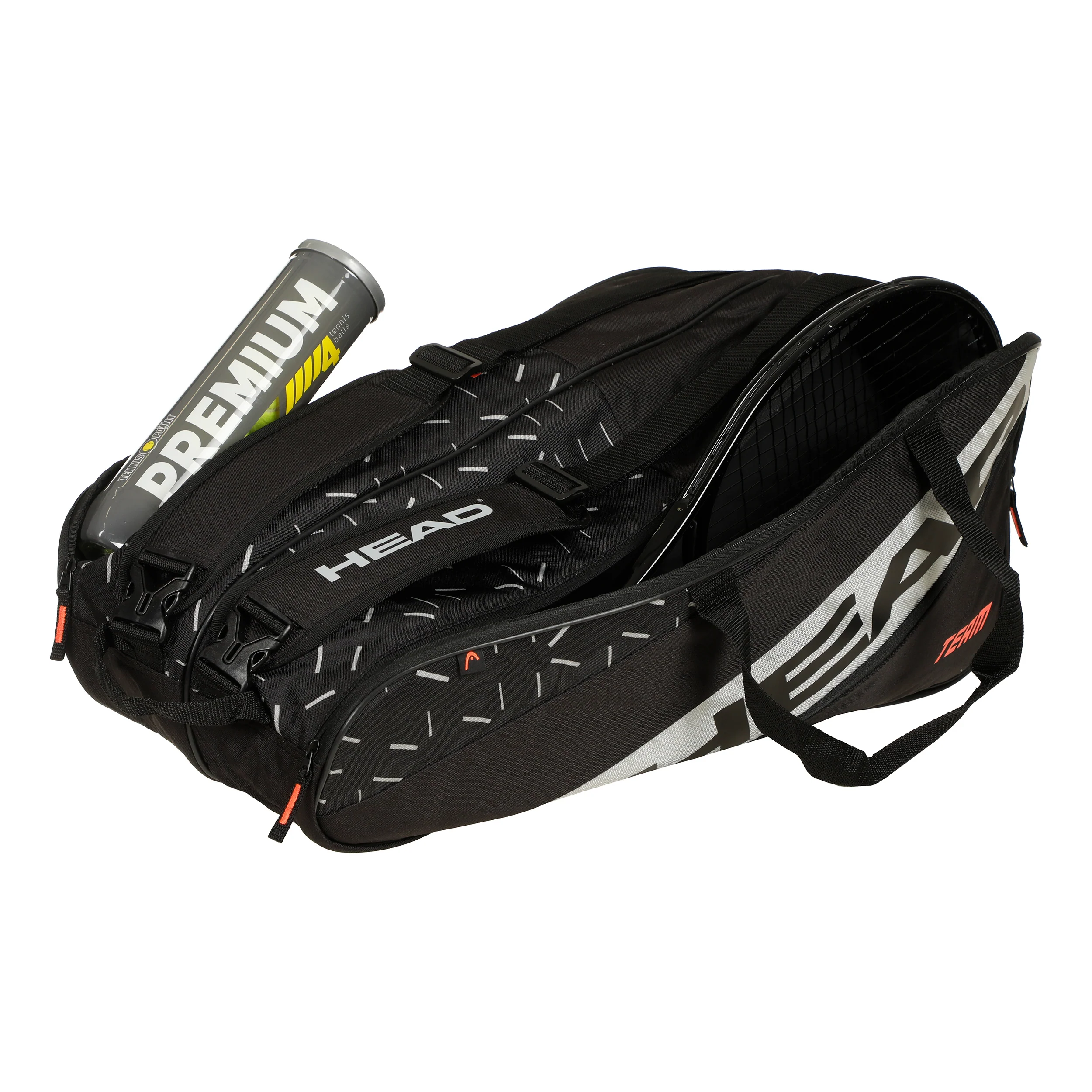 Team Racquet Bag L Torba Na Rakiete-Czarny,Szary - Image 4