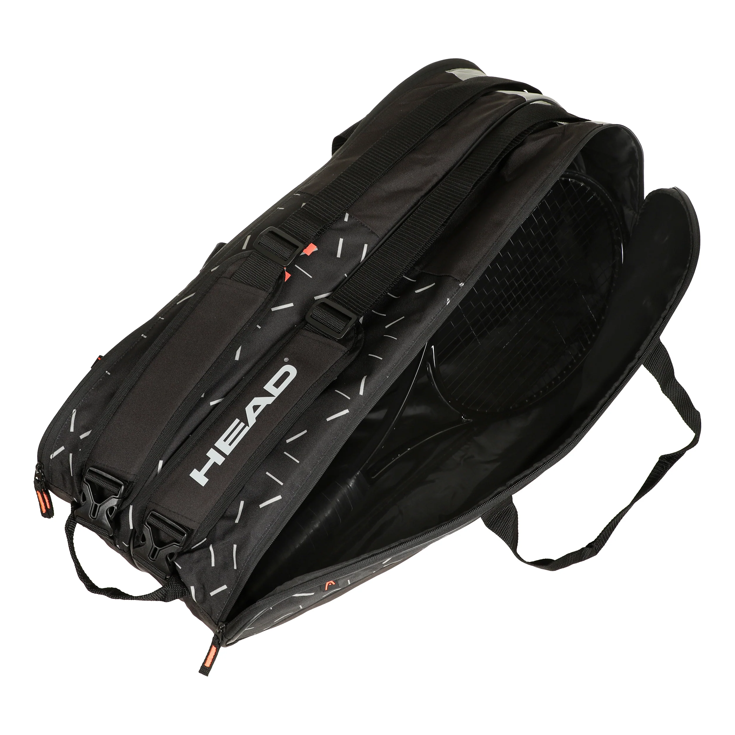 Team Racquet Bag L Torba Na Rakiete-Czarny,Szary - Image 5