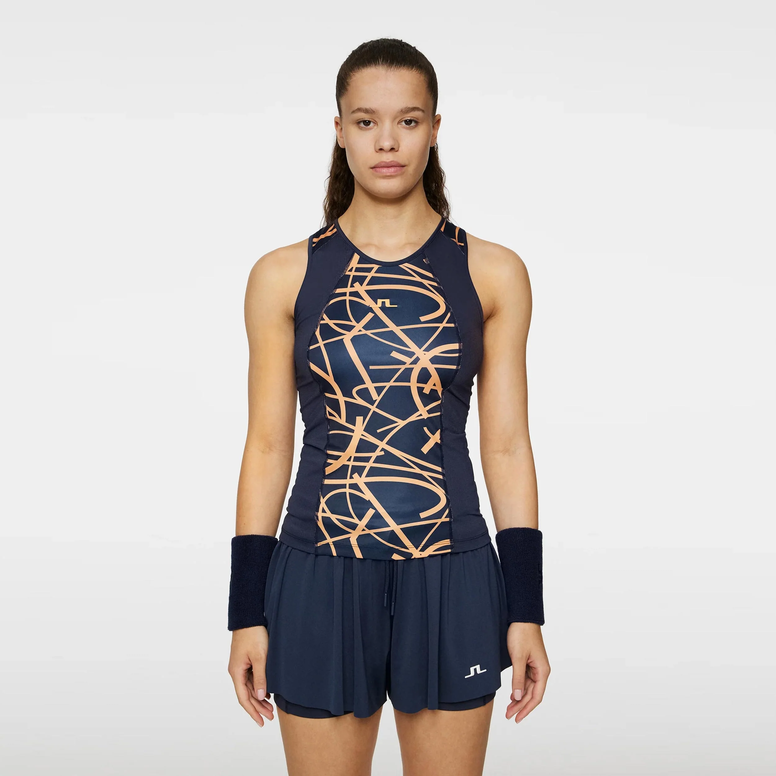 Miria Printed Tank Top Kobiety-Ciemnoniebieski,Pomarańczowy