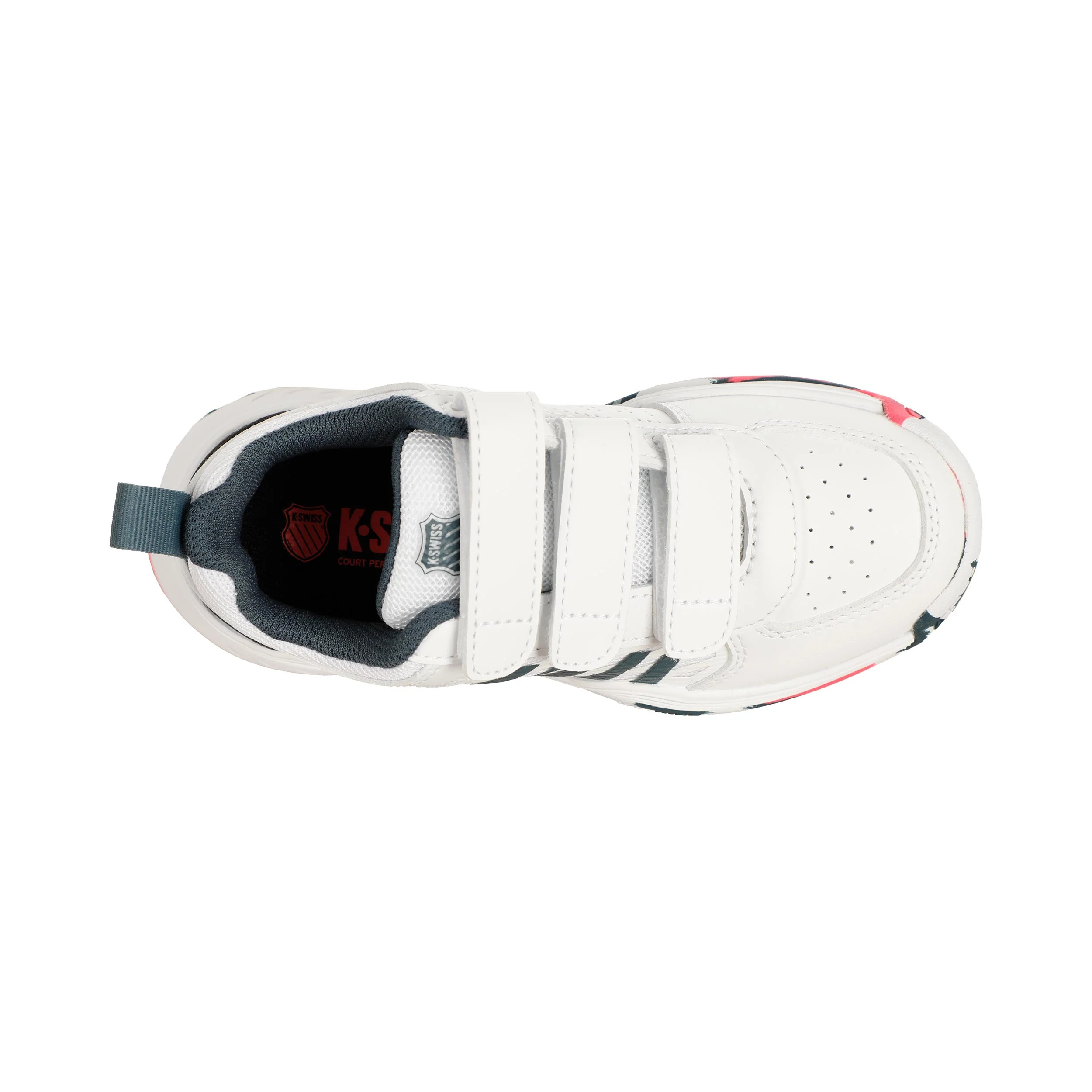 Court Express 2 Strap Buty Do Tenisa Allcourt Dzieci-Biały,Petrol - Image 3