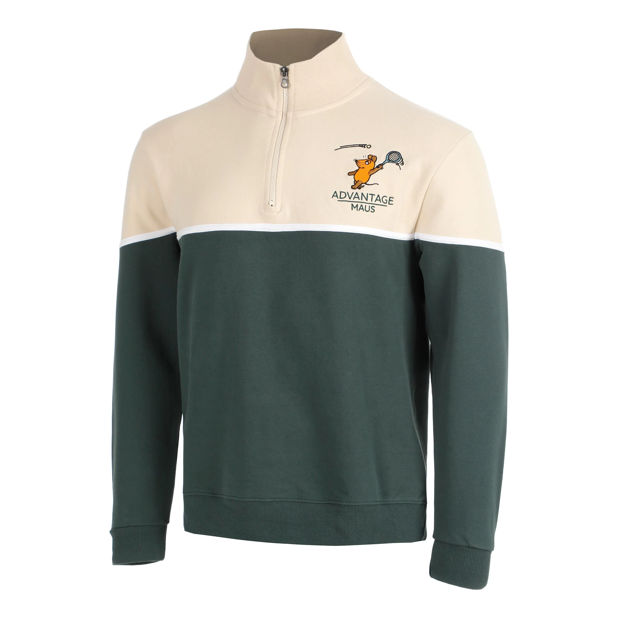 Maus Tennis Bluza Unisex - krem, zieleń