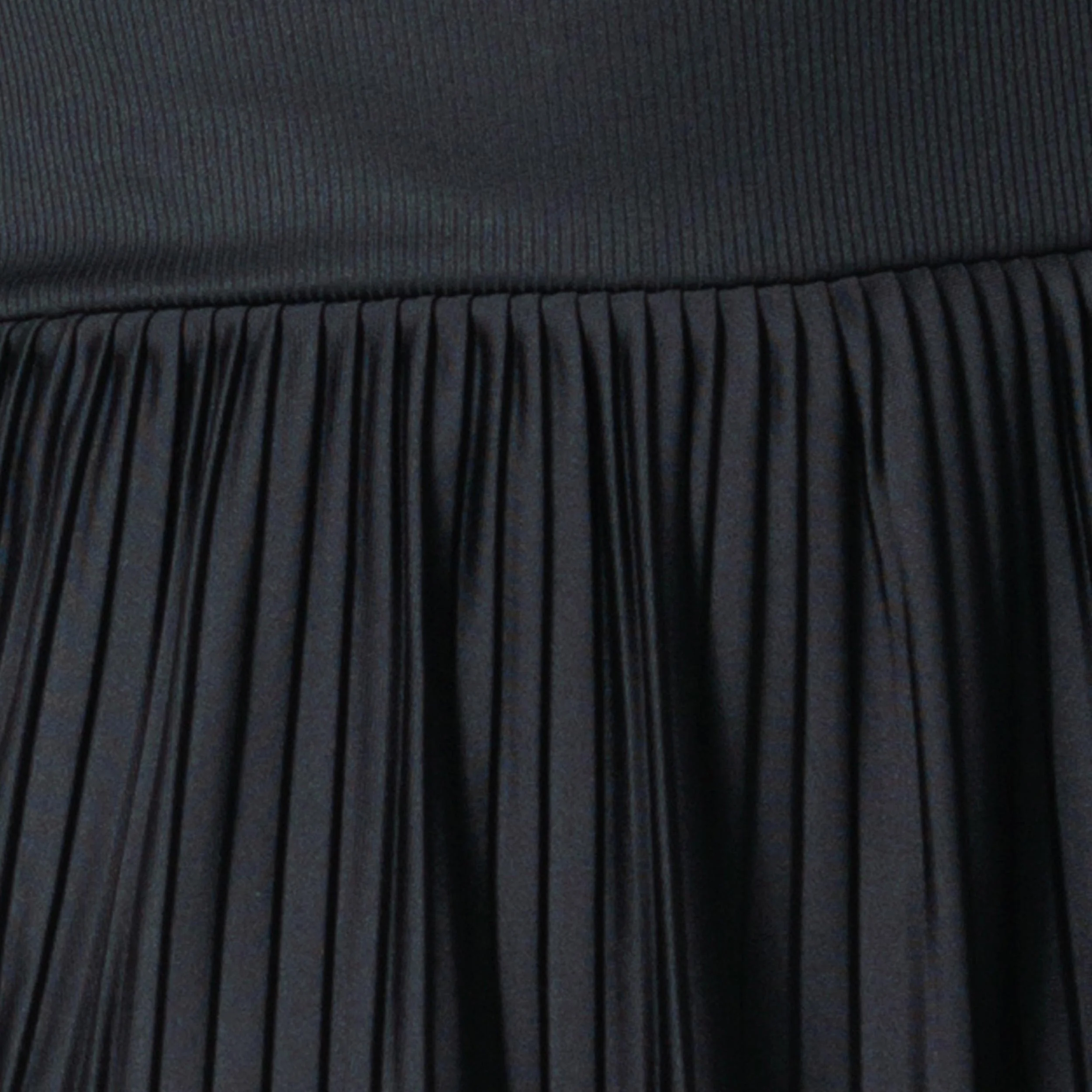 Racer Rib Pleated Spódnica Kobiety-Czarny - Image 5
