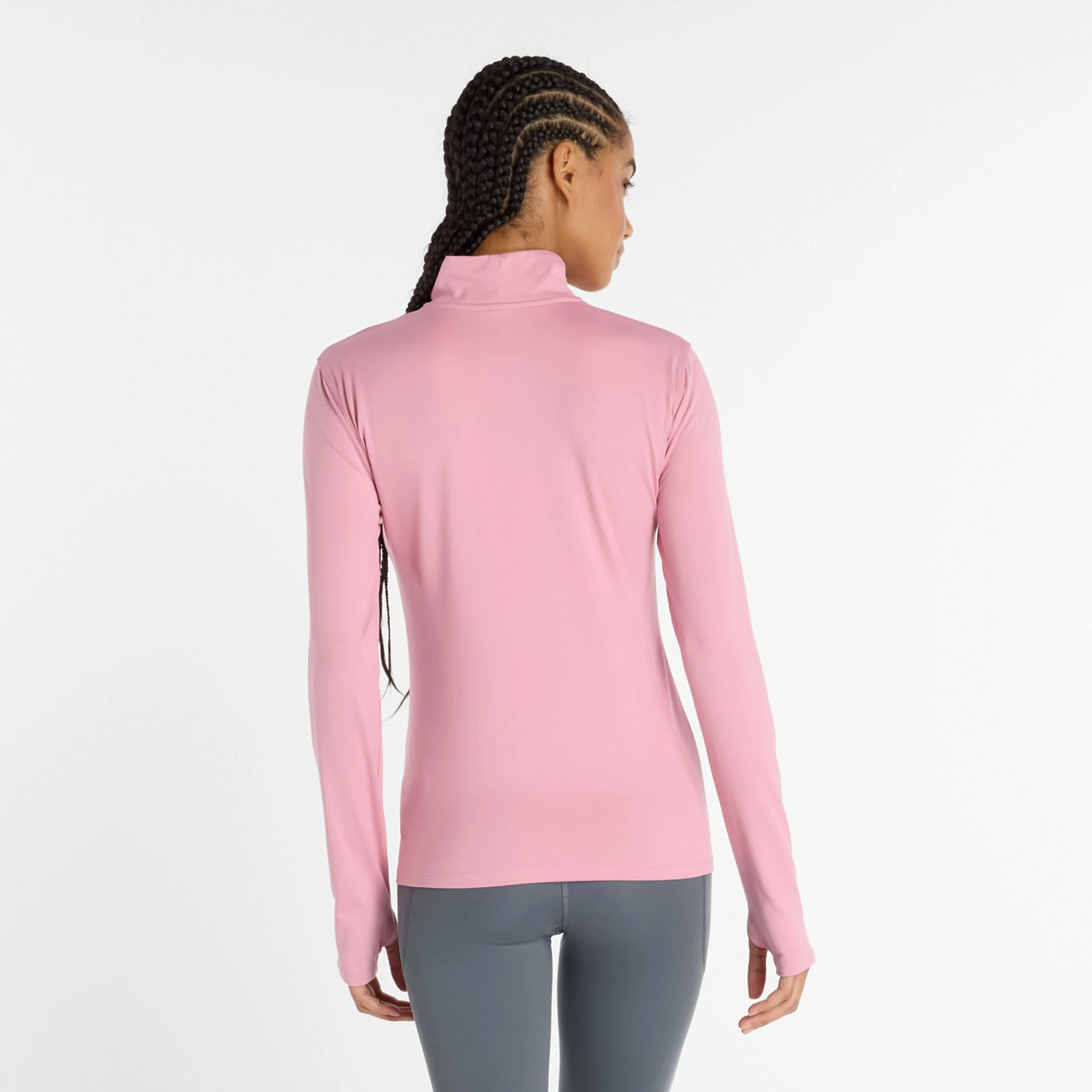 Essentials Space Dye Quarter Zip Długi Rękaw Kobiety-różowy - Image 3