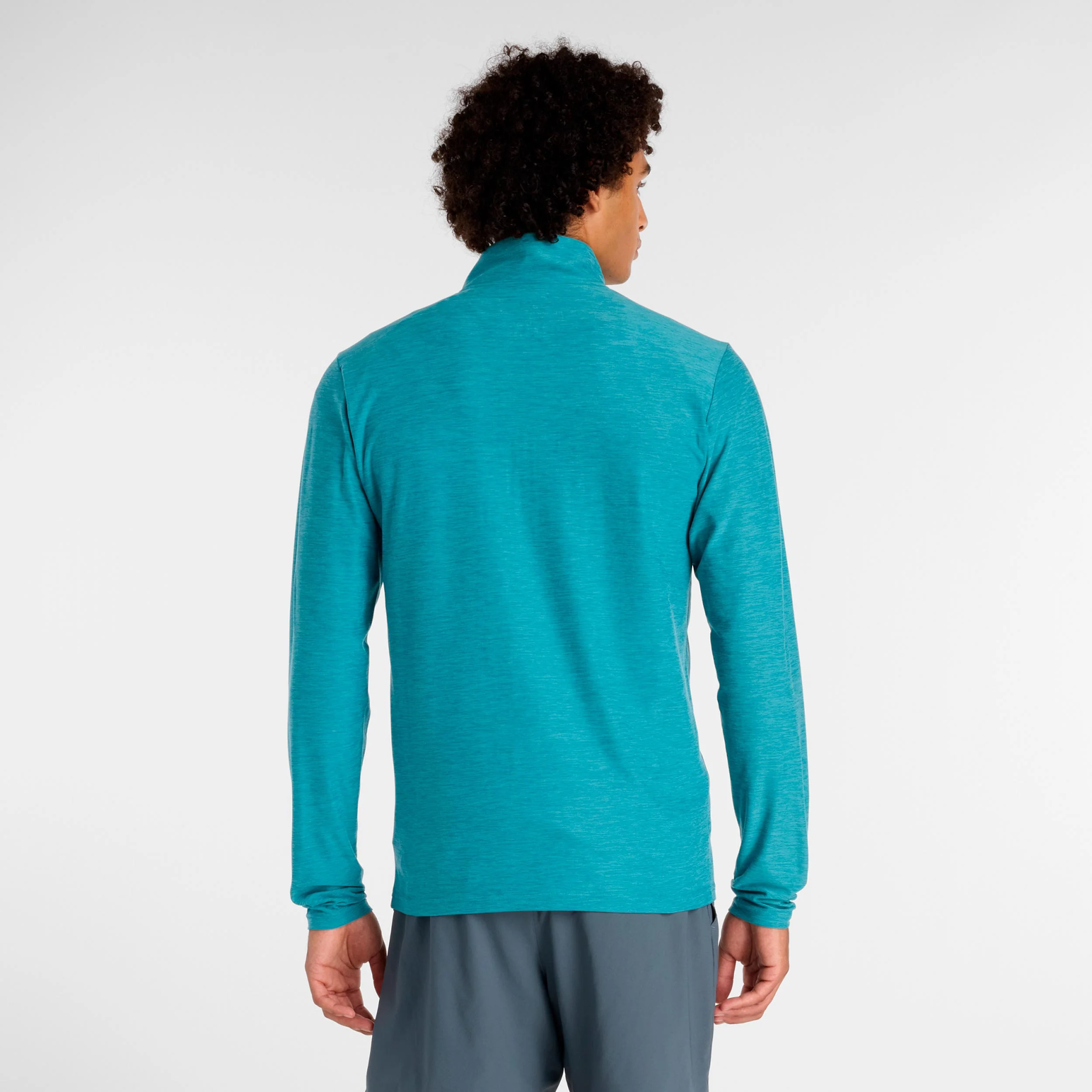 Space Dye 1/4 Zip Długi Rękaw Mężczyźni - turkus - Image 2