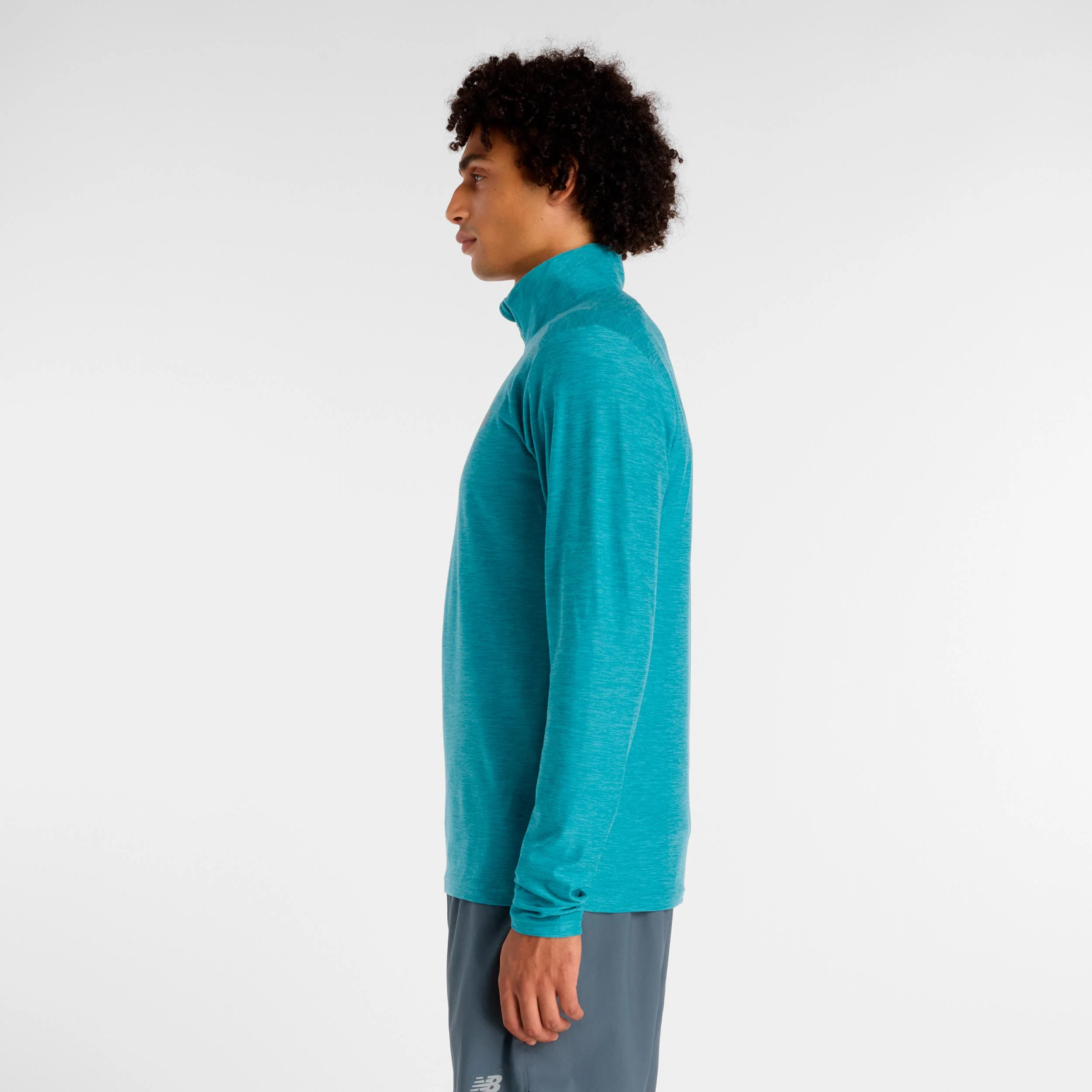 Space Dye 1/4 Zip Długi Rękaw Mężczyźni - turkus - Image 3