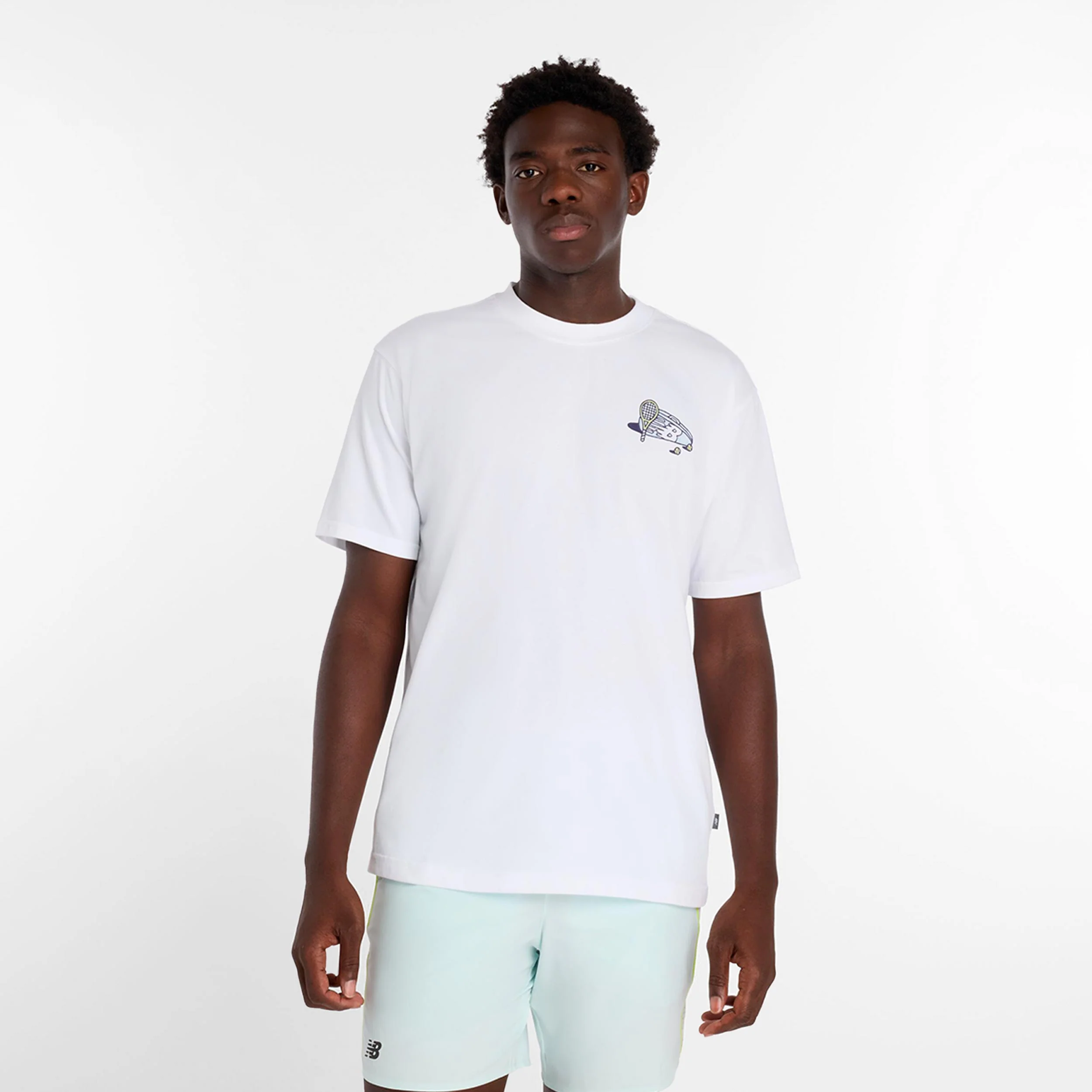 Tennis Graphic T Shirt Koszulka Mężczyźni-biały, czarny