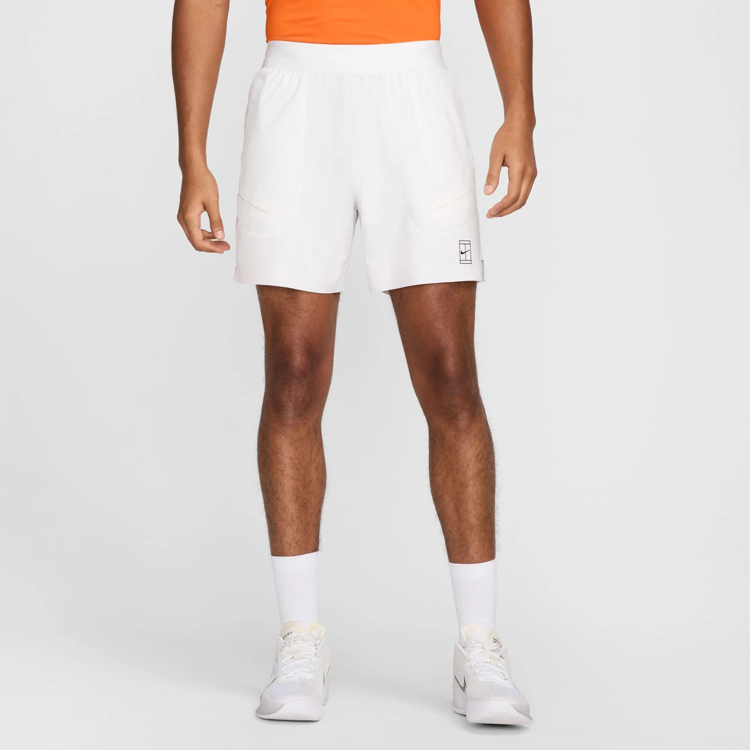 Court Dri-Fit Advantage 6in Szorty Mężczyźni-Biały,Czarny - Image 4