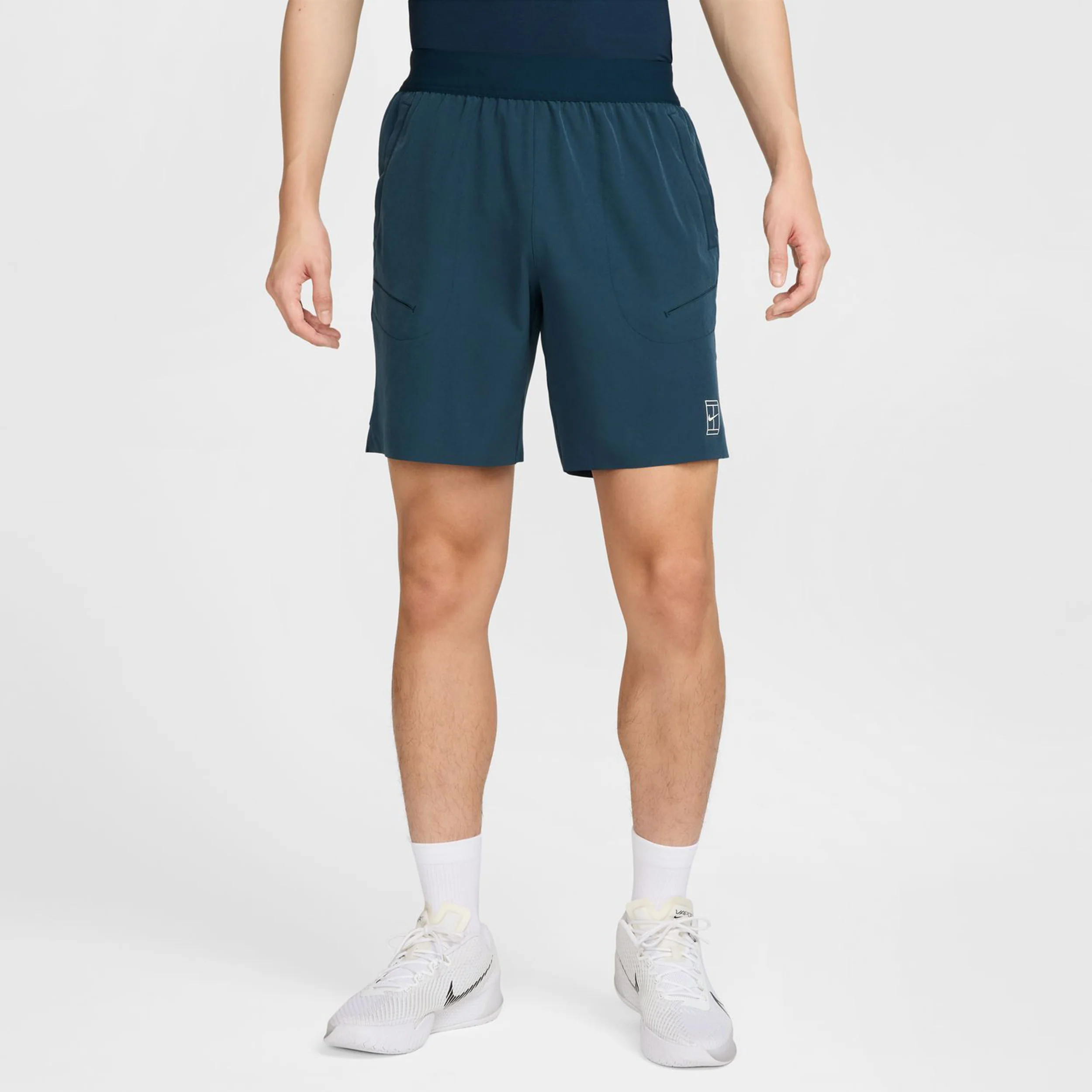 Court Dri-Fit Advantage 8in Szorty Mężczyźni-Ciemnoniebieski,Biały - Image 5