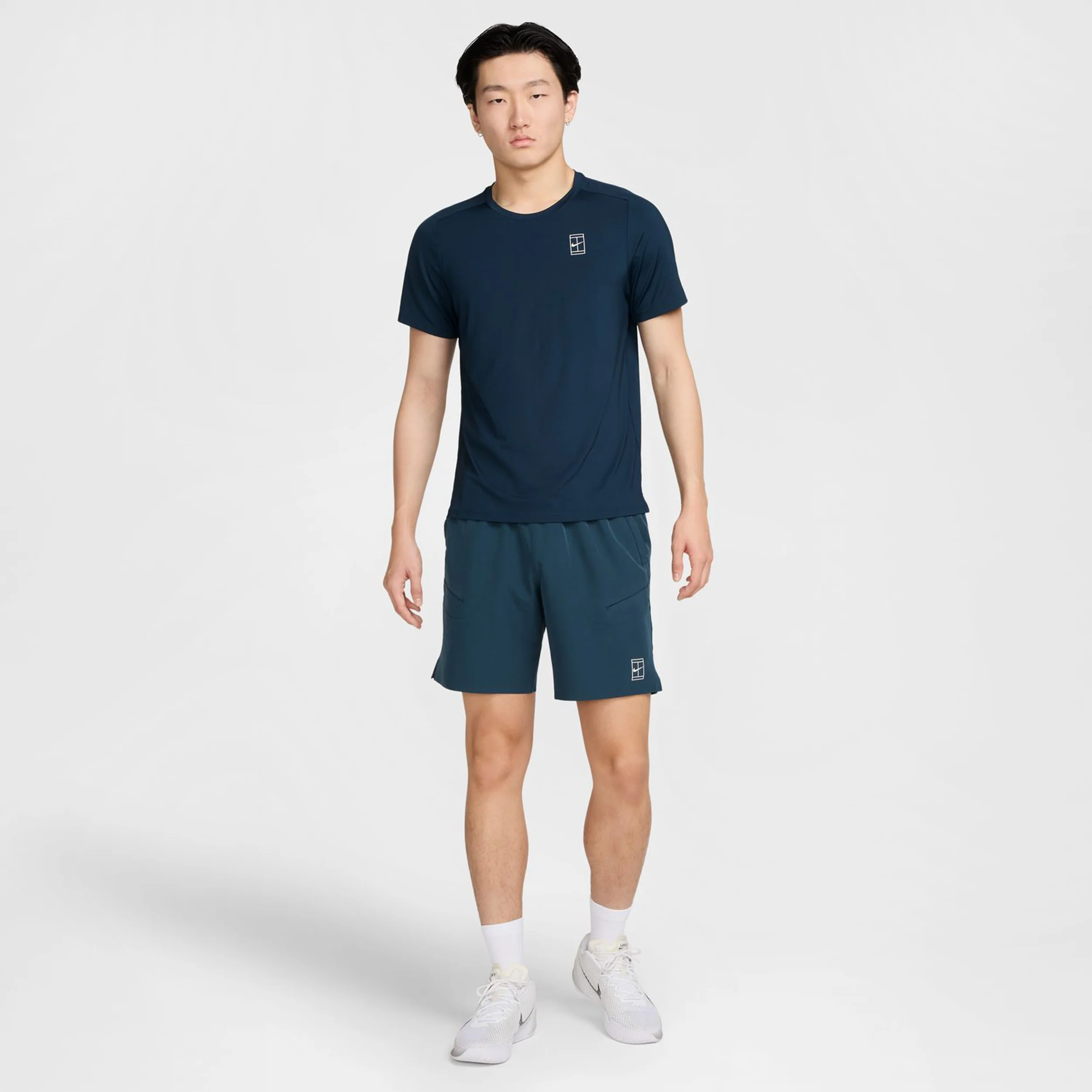 Court Dri-Fit Advantage Koszulka Mężczyźni-Ciemnoniebieski,Biały - Image 9