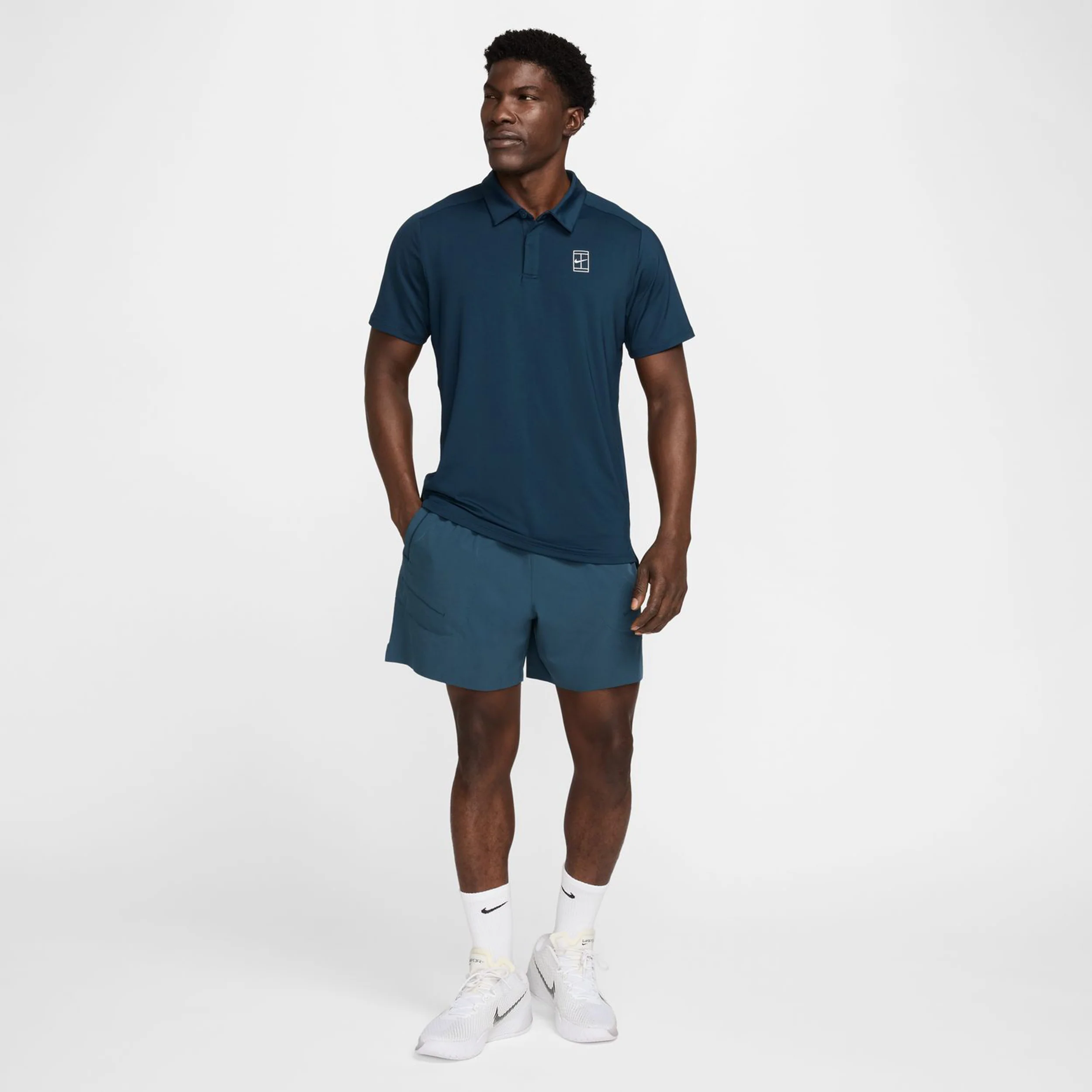 Court Dri-Fit Advantage Polo Mężczyźni-Ciemnoniebieski,Biały - Image 8