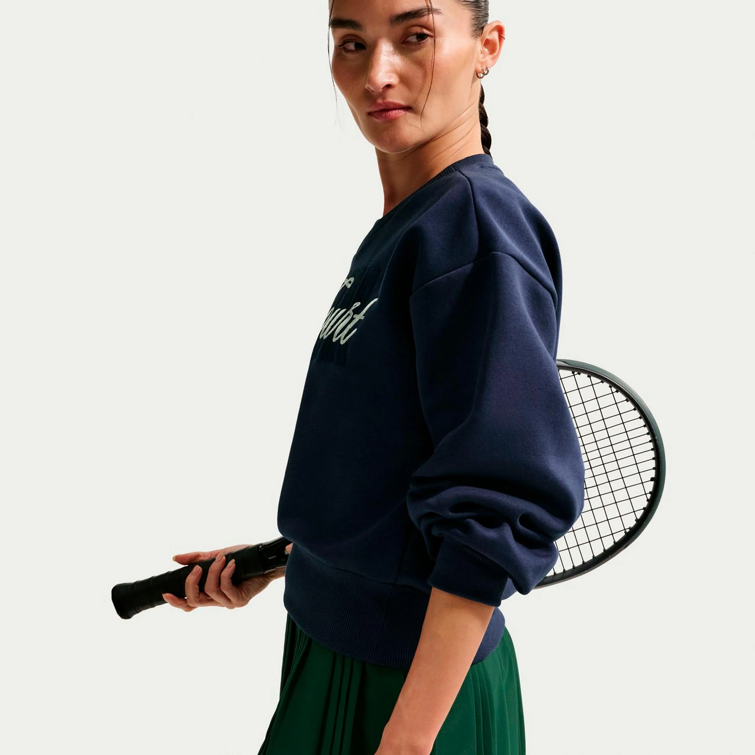 Court Fleece Crew Bluza Kobiety-ciemnoniebieski, krem - Image 5