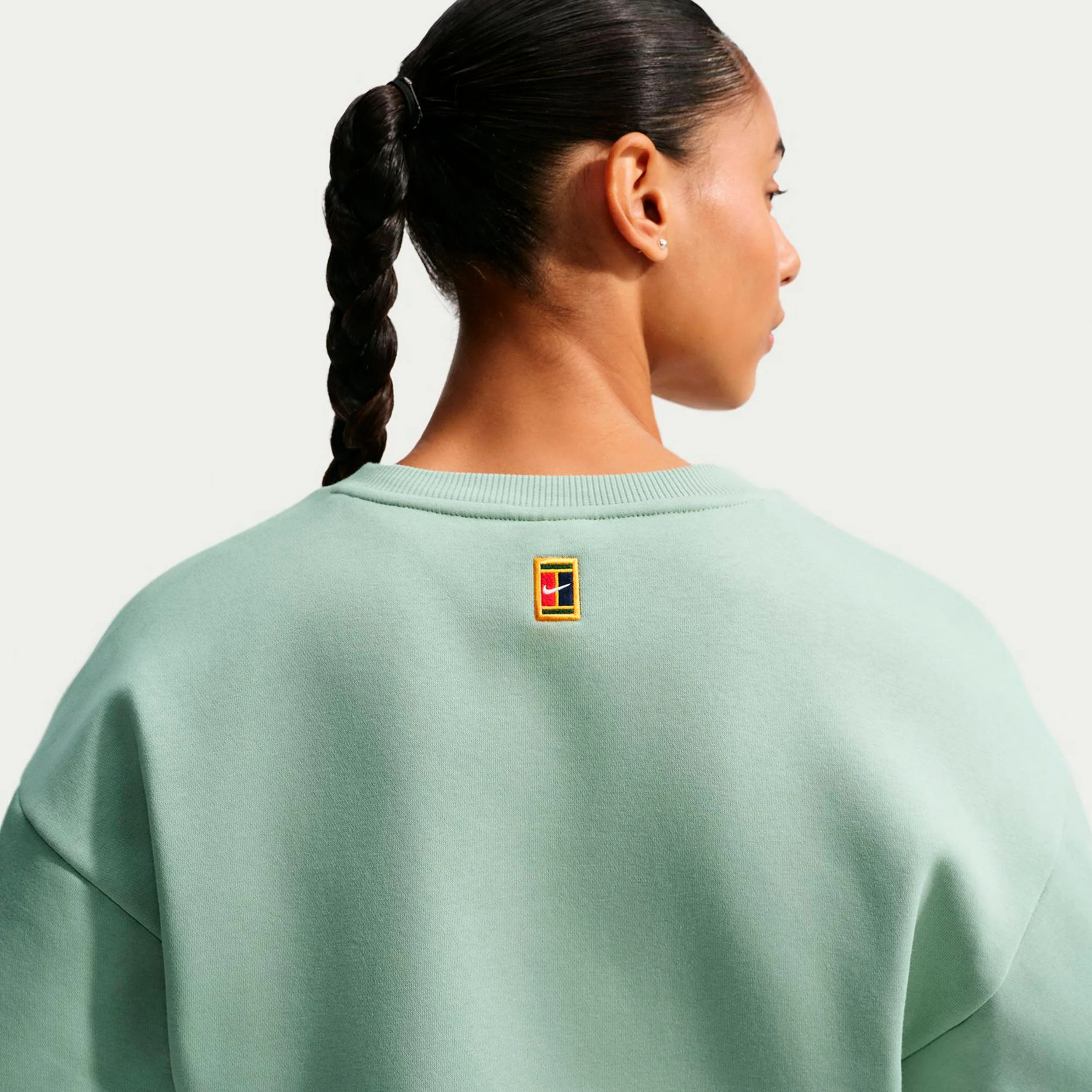 Court Fleece Crew Bluza Kobiety - złamana biel, zieleń - Image 5
