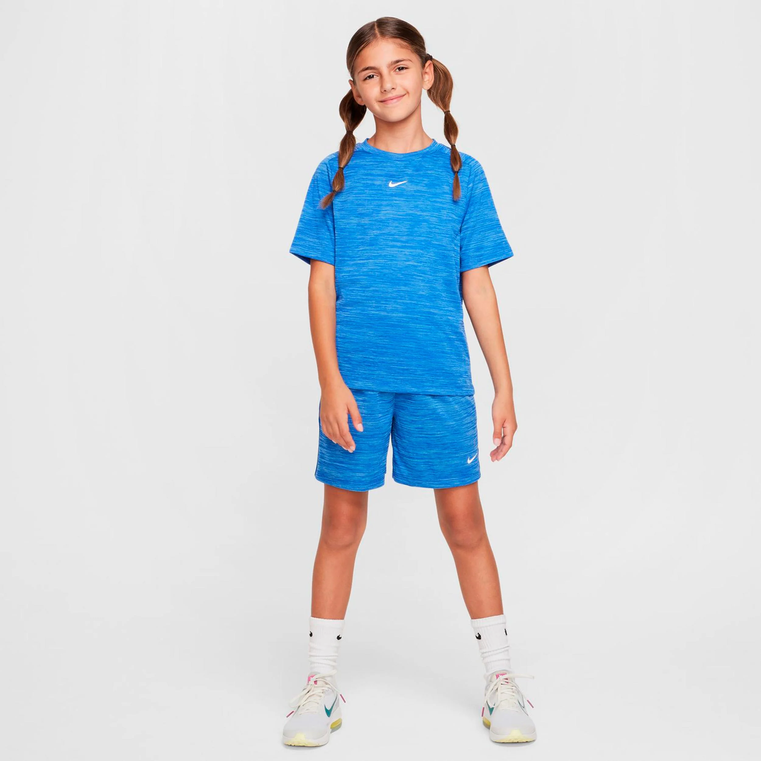 Dri-FIT Multi Heather Koszulka Dzieci-niebieski, biały - Image 4