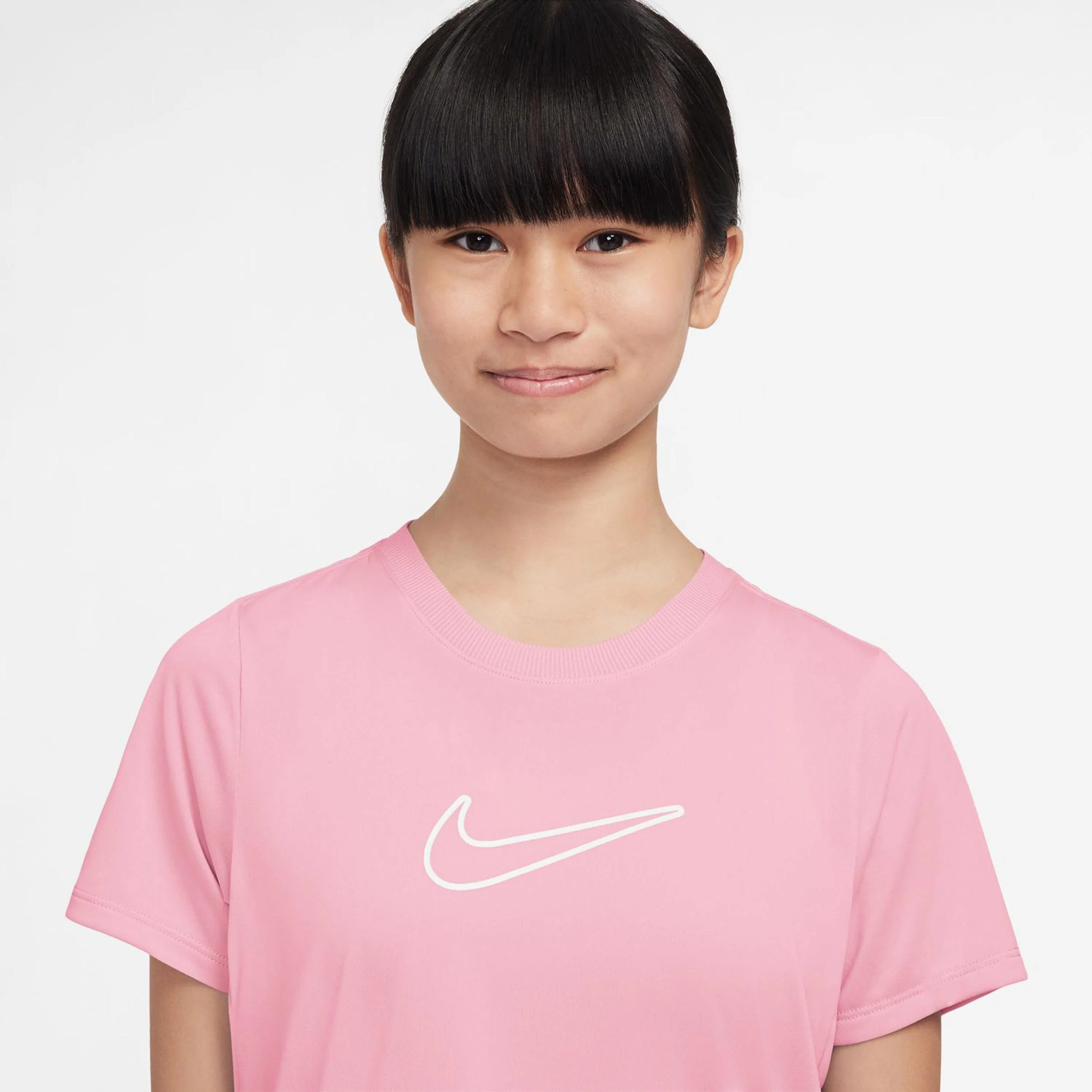 Dri-Fit One Koszulka Dziewczynki-Róż,Biały - Image 3