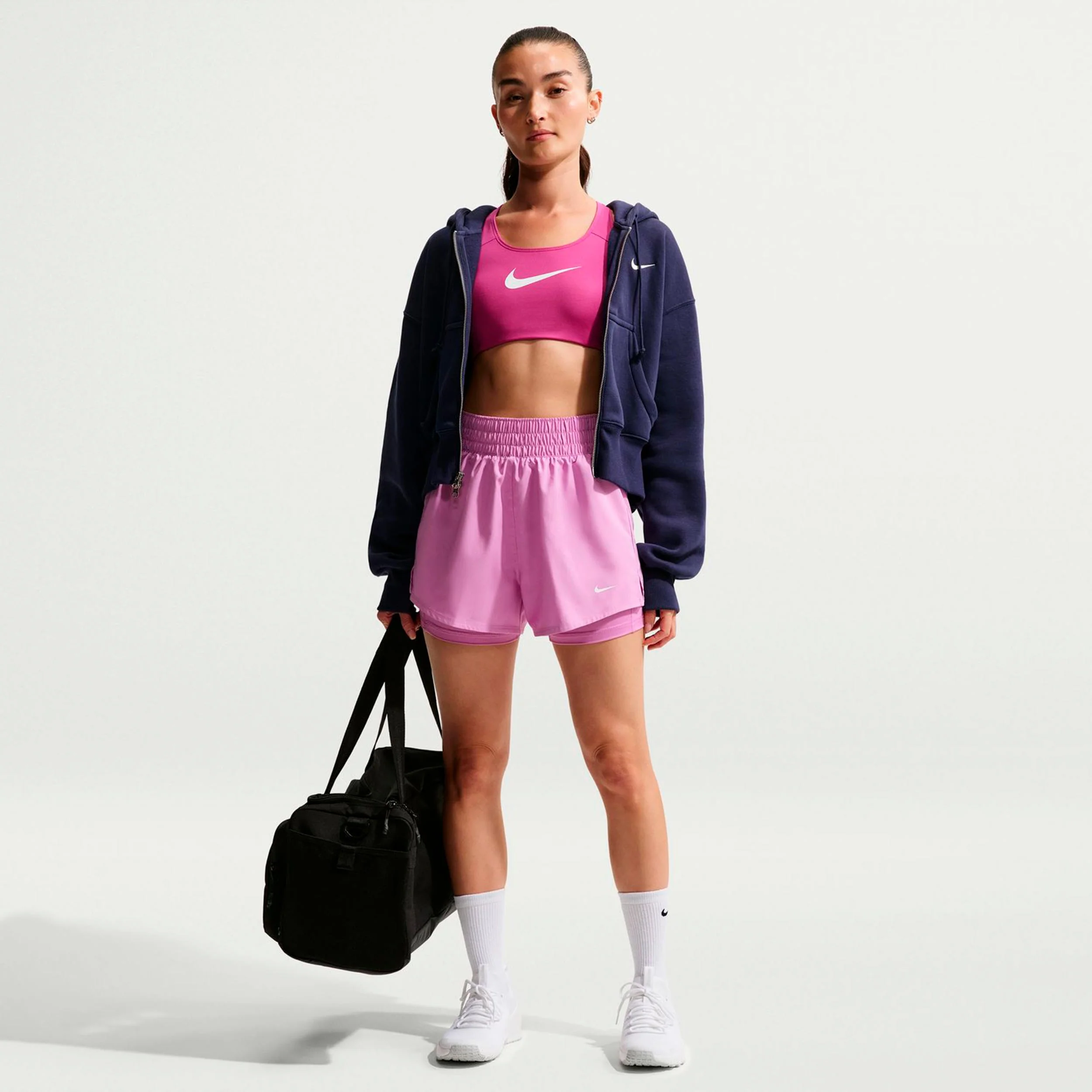 Dri-Fit One Mid Rise 2in1 3in Szorty Kobiety-liliowy, biały - Image 2
